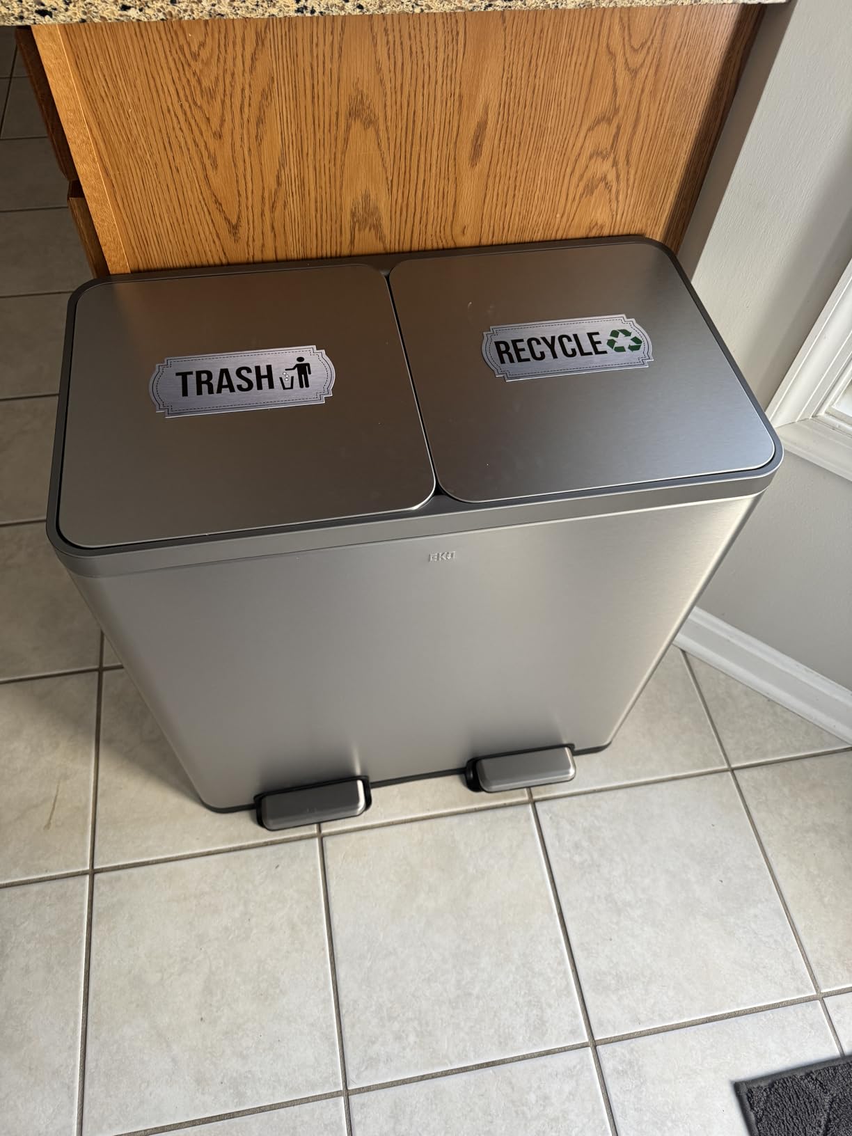 EKO EcoCasa II 36L+24L Dual Trash Can with Recycle Bin, Stainless Steel Garbage Can with Lid, Deodorizer Compartment, Odor-Proof and Fingerprint Resistant customer photo 2