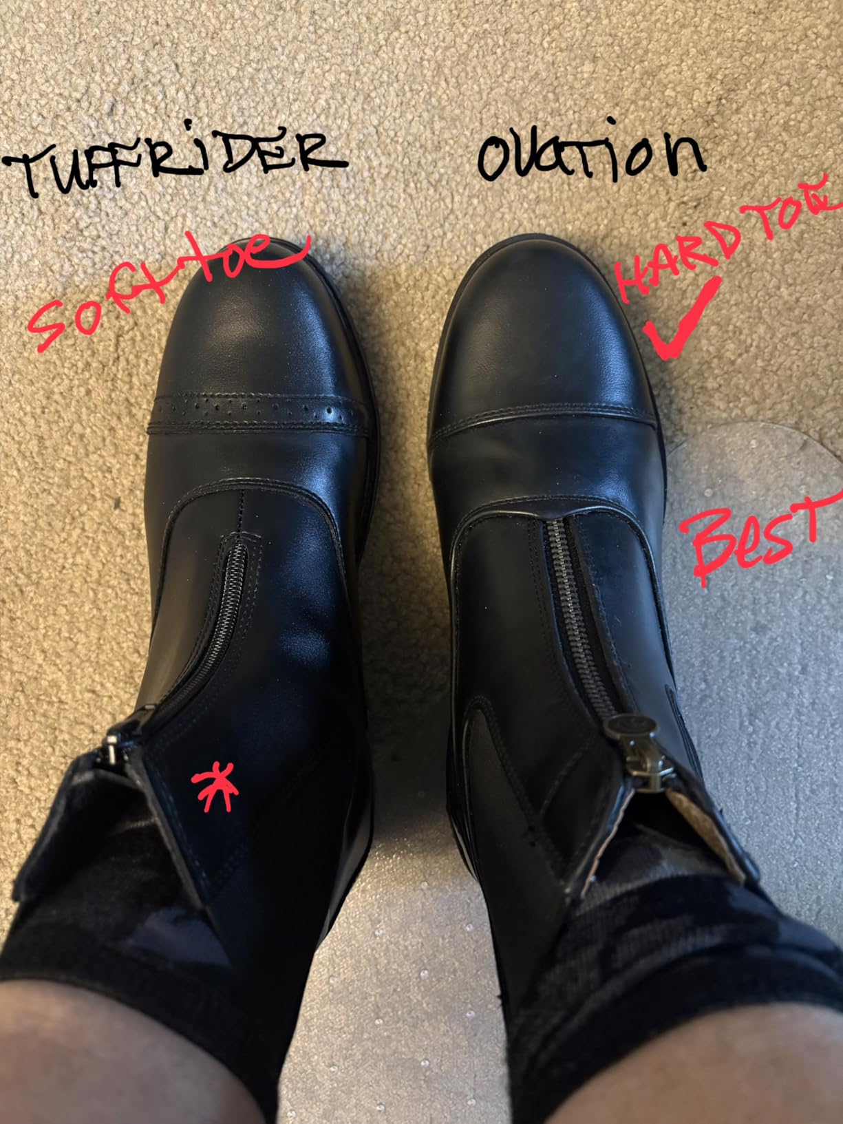 Ovation Women's Lightweight Stylish Equestrian Horse Riding Ankle Length Synthetic Vega Leather Quantum Zip Paddock Boots customer photo 1