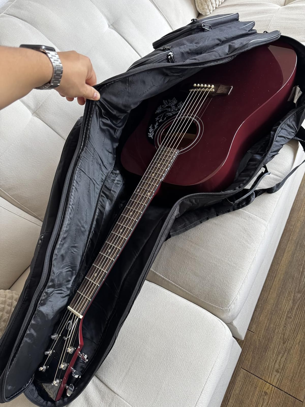CAHAYA Acoustic Guitar Bag Thick Padding Waterproof Dual Adjustable Shoulder Strap Guitar Case Gig Bag 40 41 inch customer photo 2
