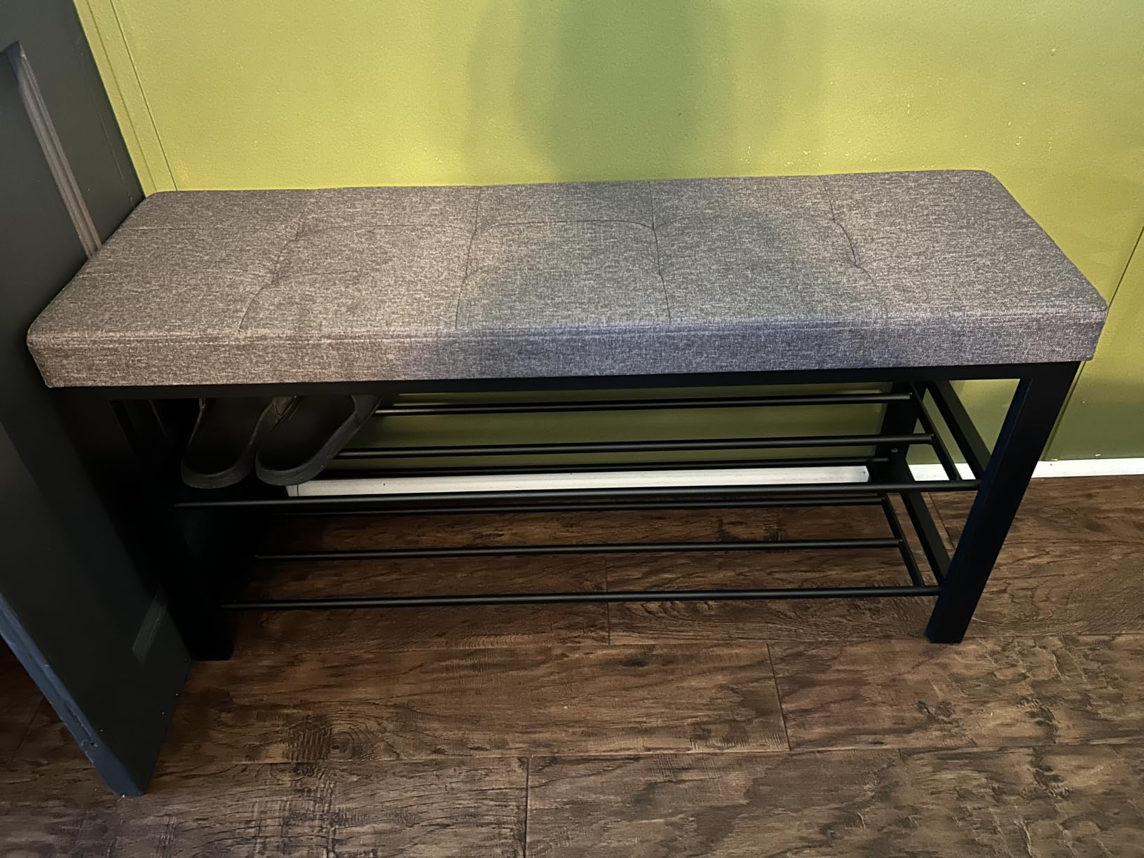 SONGMICS Shoe Bench, Storage Bench, Entryway Bench with Cushion customer photo 1