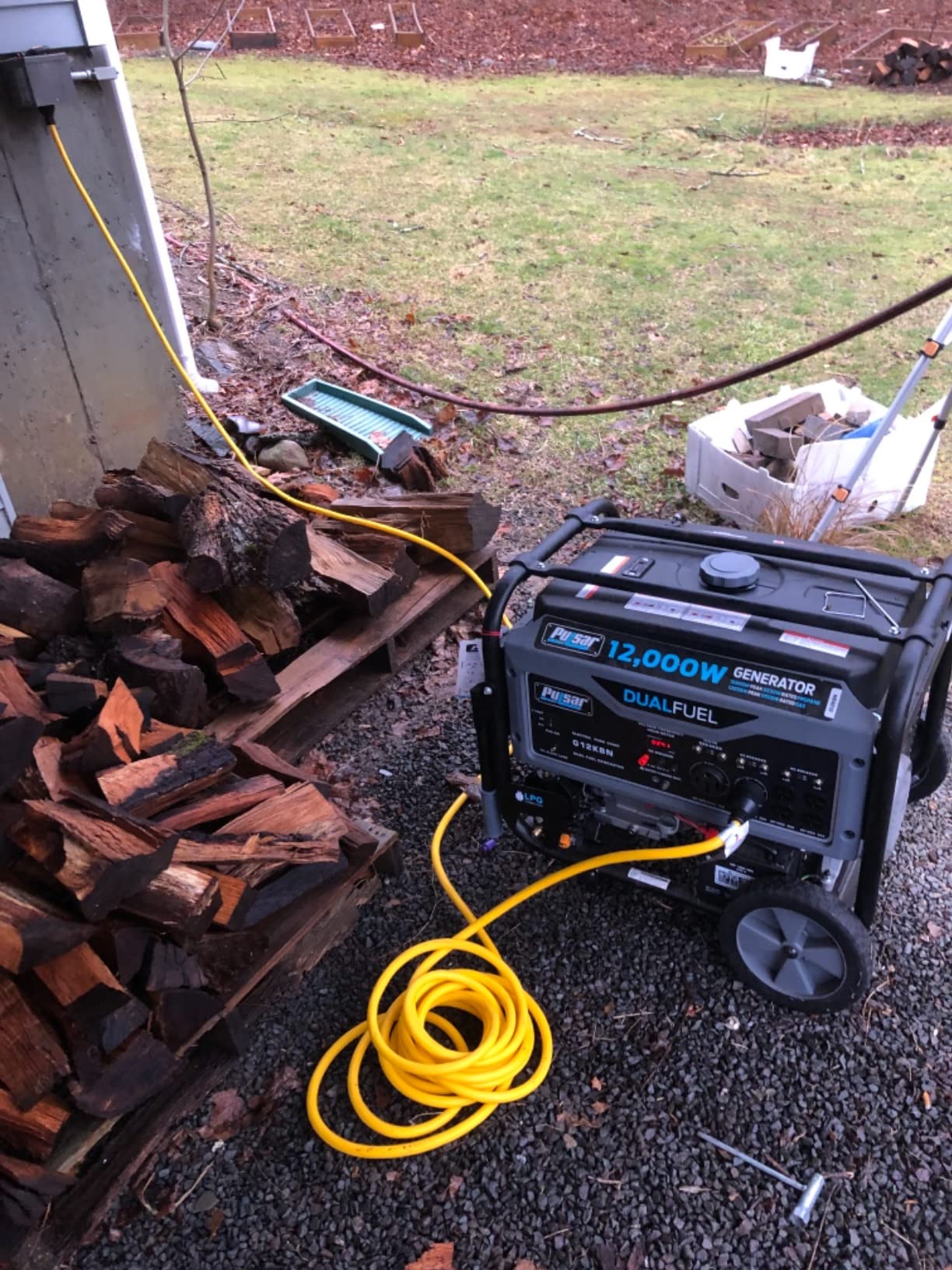 Pulsar 12,000W Dual Fuel Portable Generator with Electric Start and Switch & Go Technology, CARB Approved PG12000B customer photo 1