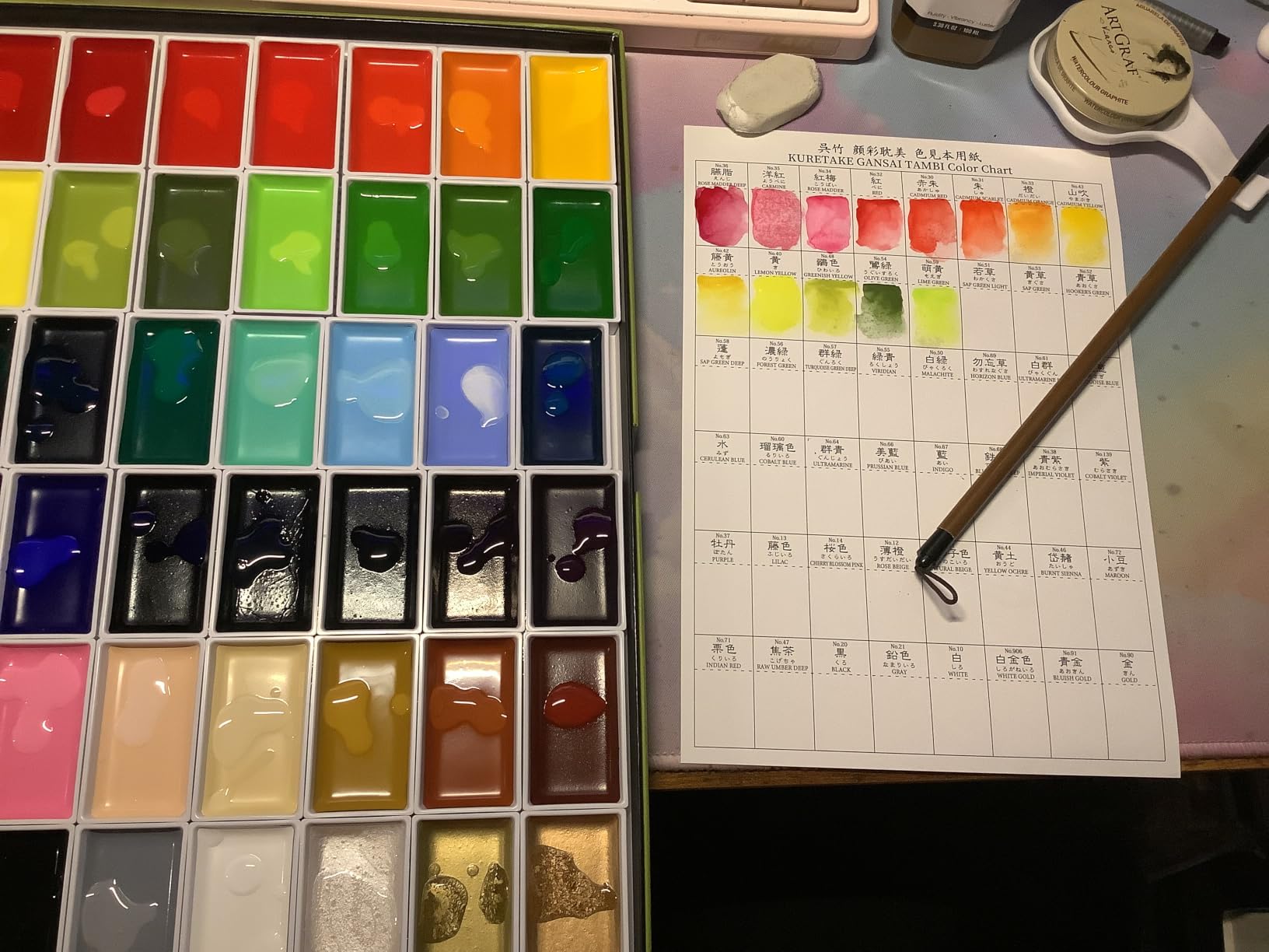 Kuretake Gansai Tambi Watercolor Paint Set, 48 Colors, Made in Japan customer photo 2