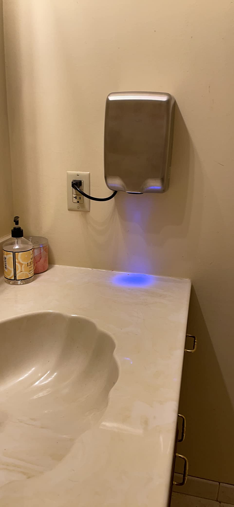 Hand Dryer for Bathroom Commercial, UL Listed and ADA Compliant Automatic Electric Plug in Hand Blower, Cold/Hot air switchable, High Speed 1000W, 70dB, Brushed Stainless Steel Cover, Wall Mounted customer photo 2