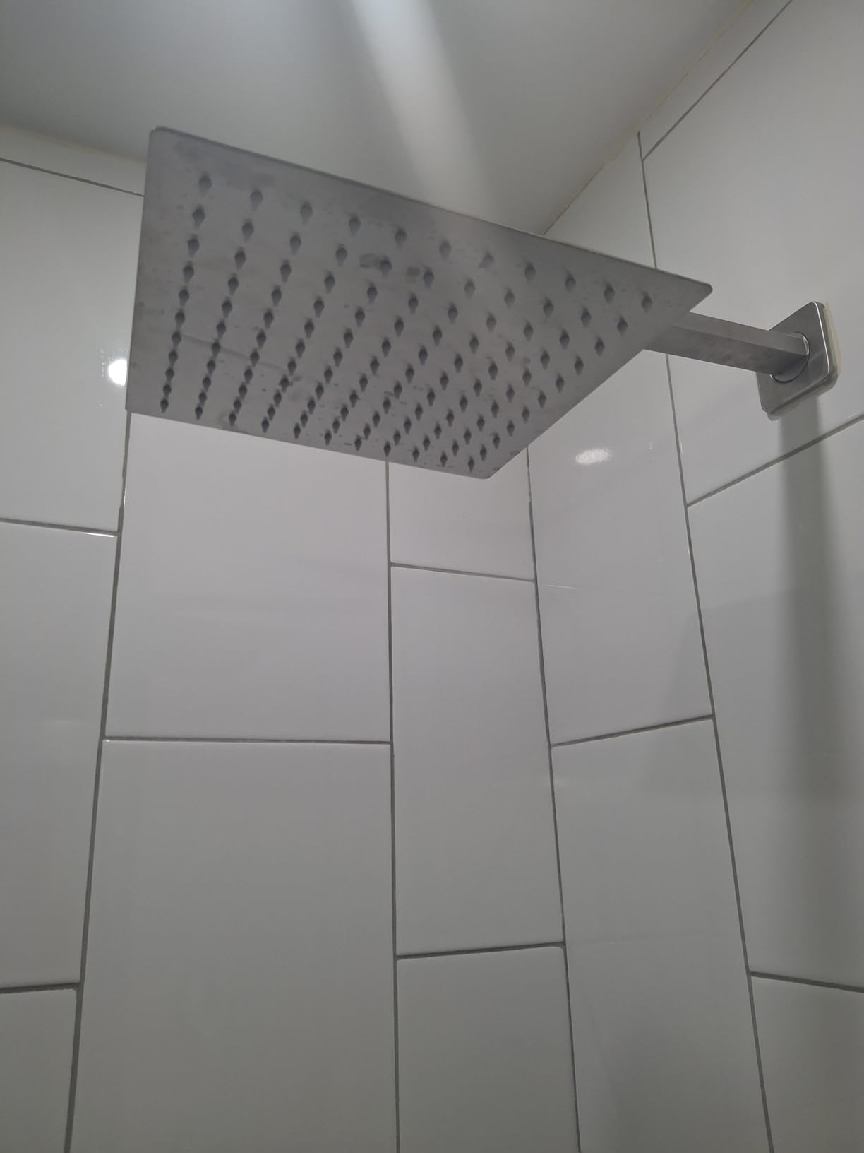 NearMoon Rain Shower Head, High Flow Stainless Steel Square Rainfall Shower, Waterfall Bath Shower Body Covering, Ceiling or Wall Mount (12 Inch, Matte Black) customer photo 1