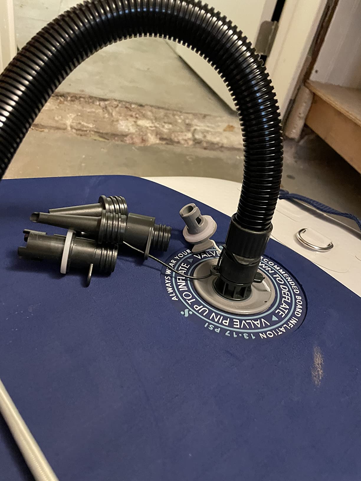 SereneLife Electric Paddle Board Pump – Portable 16 PSI Dual-Stage Air Compressor with Built-in Battery for Super Fast Inflation and Deflation - Auto-Off, LED Light for SUP, Boats & Inflatables customer photo 2