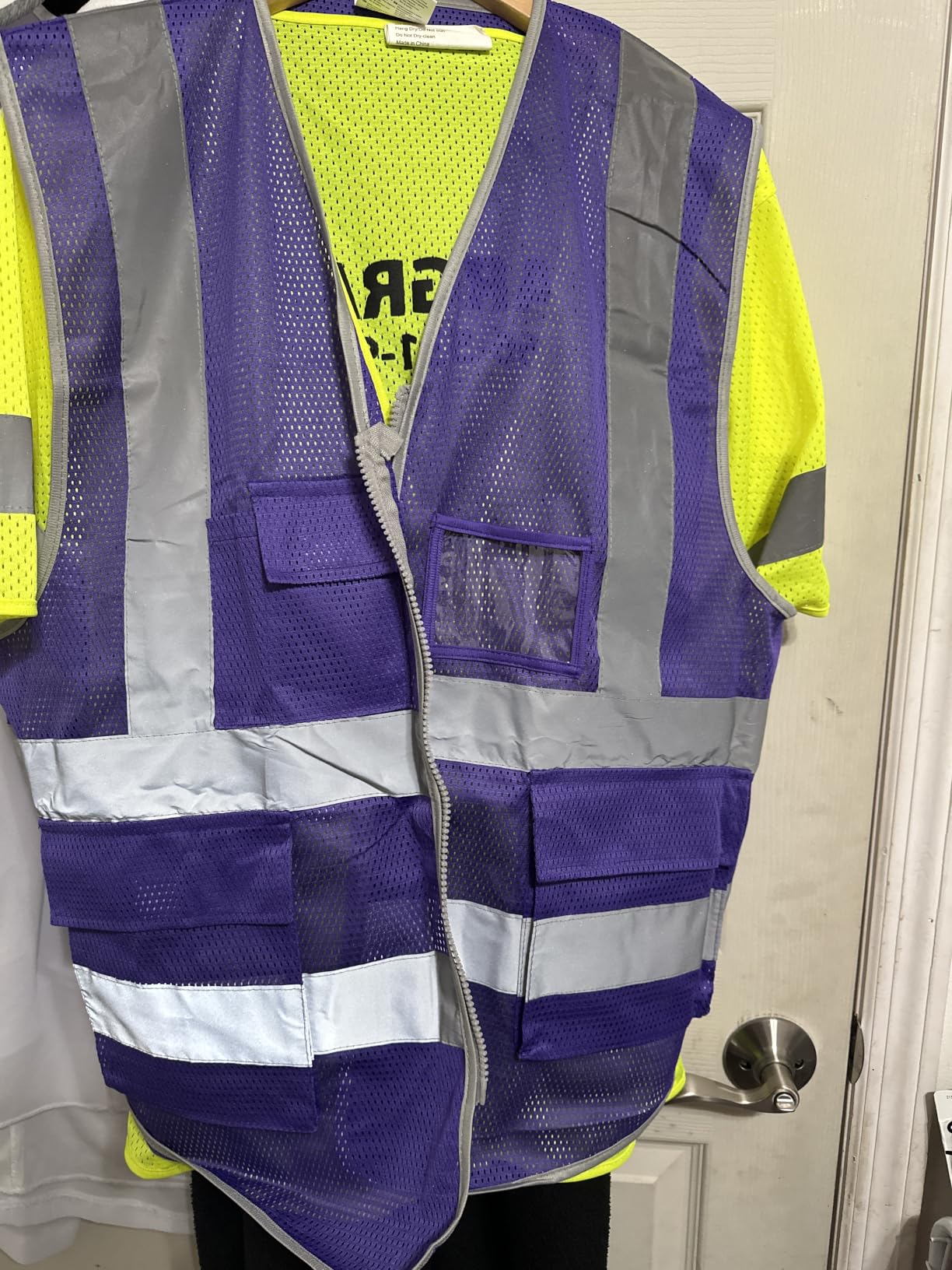 HYCOPROT High Visibility Mesh Safety Reflective Vest with Pockets and Zipper, Meets ANSI/ISEA Standards customer photo 2