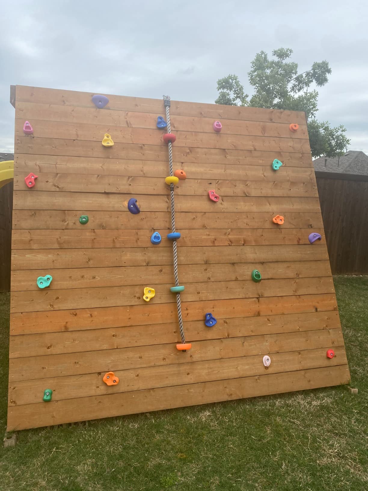 Rainbow Craft DIY Rock Climbing Holds Kit, 20 Holds & 8FT Rope for Kids | 20 Rock Holds, 2 Handles, 1 8FT Knotted Rope, For Swing Sets & Jungle Gyms customer photo 1