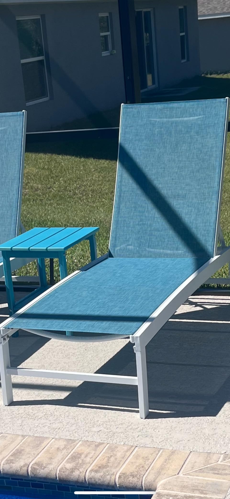 Crestlive Products Lounge Chair Outdoor Set of 2, Metal Pool Chaise Lounge Chairs, Adjustable Five-Position Tanning Recliner, All Weather for Patio, Beach, Yard, Pool (Beige) customer photo 1