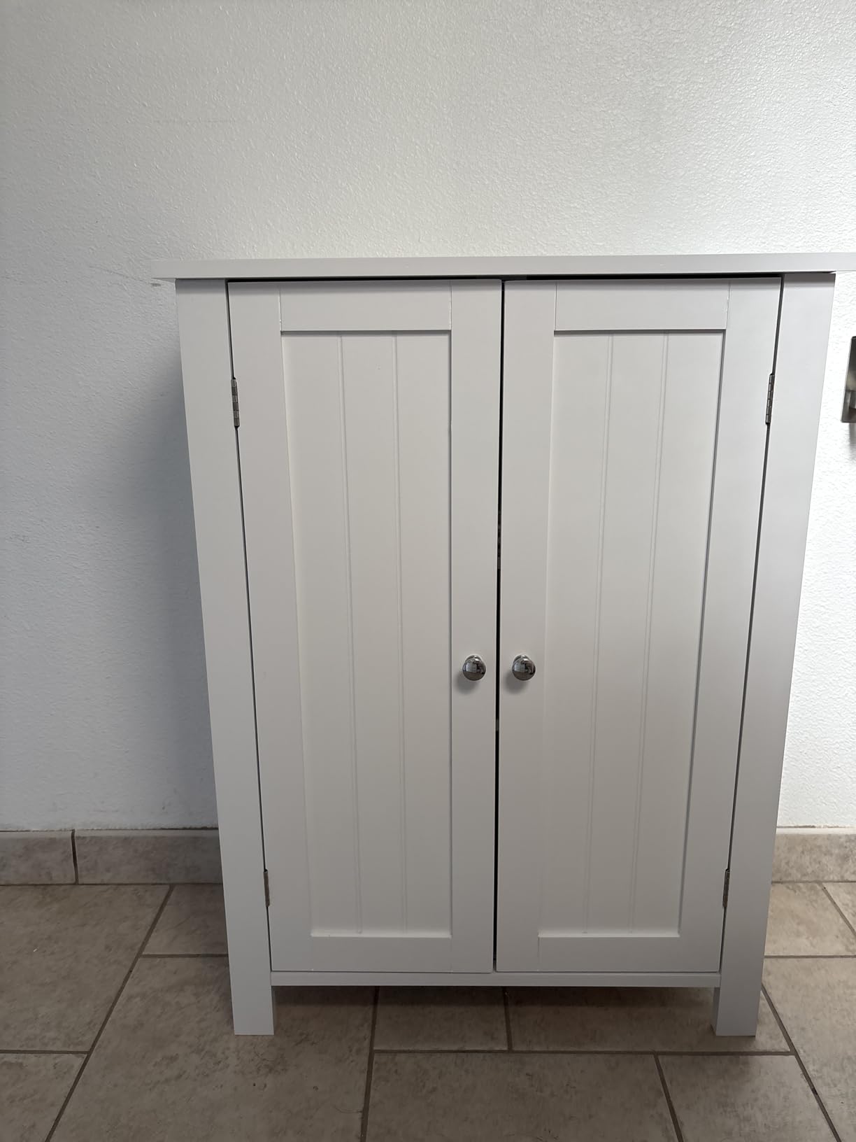 SUPER DEAL Modern Bathroom Floor Storage Cabinet with Adjustable Shelf and Double Door Rust Proof, Living Room Modern Home Furniture Storage Organizer Cabinet customer photo 2
