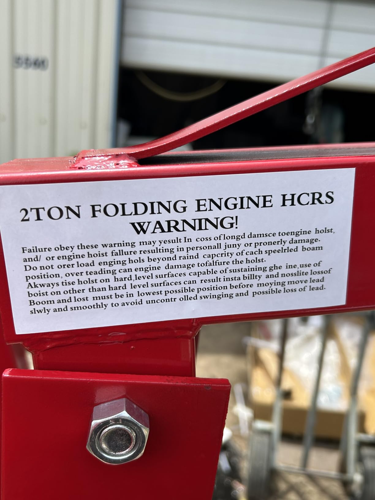 2 Ton Hydraulic Engine Hoist Crane, 4400LBS Folding Cherry Picker customer photo 2