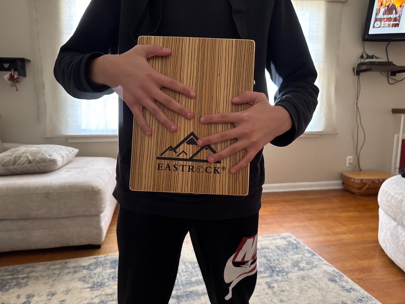 EASTROCK Portable Cajones Beat Box Hand Drum Cajon | Stringed Persussion Instrument Kit with Carrying Bag and Guitar Strings customer photo 1