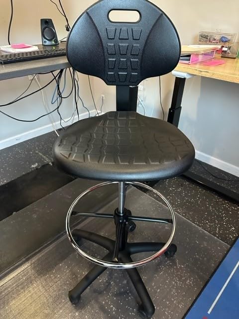 CHAIR MASTER-Heavy Duty Ergonomic Drafting Stool Black-EASY TO CLEAN-Largest (20
