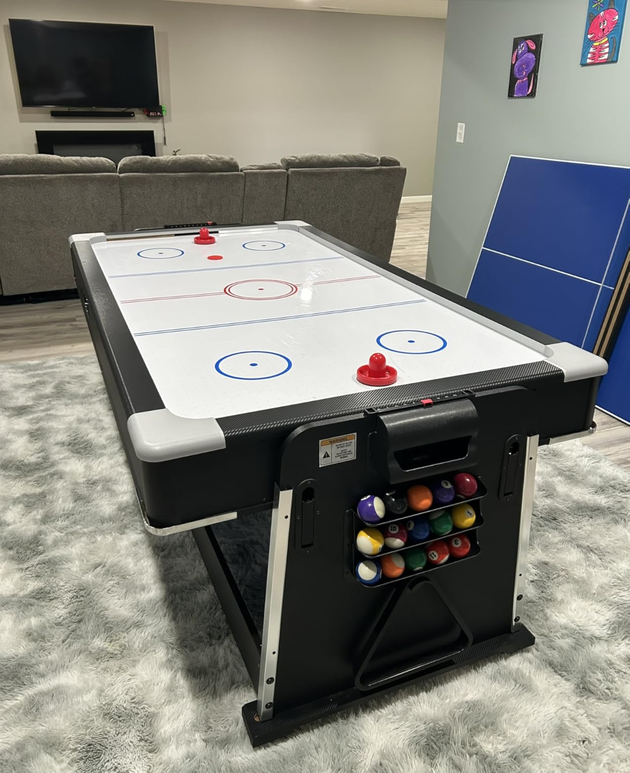 RACK Triad 7-Foot 3-in-1 Multi-Game Swivel Table - Billiards/Pool, Table Tennis & Air Hockey customer photo 1