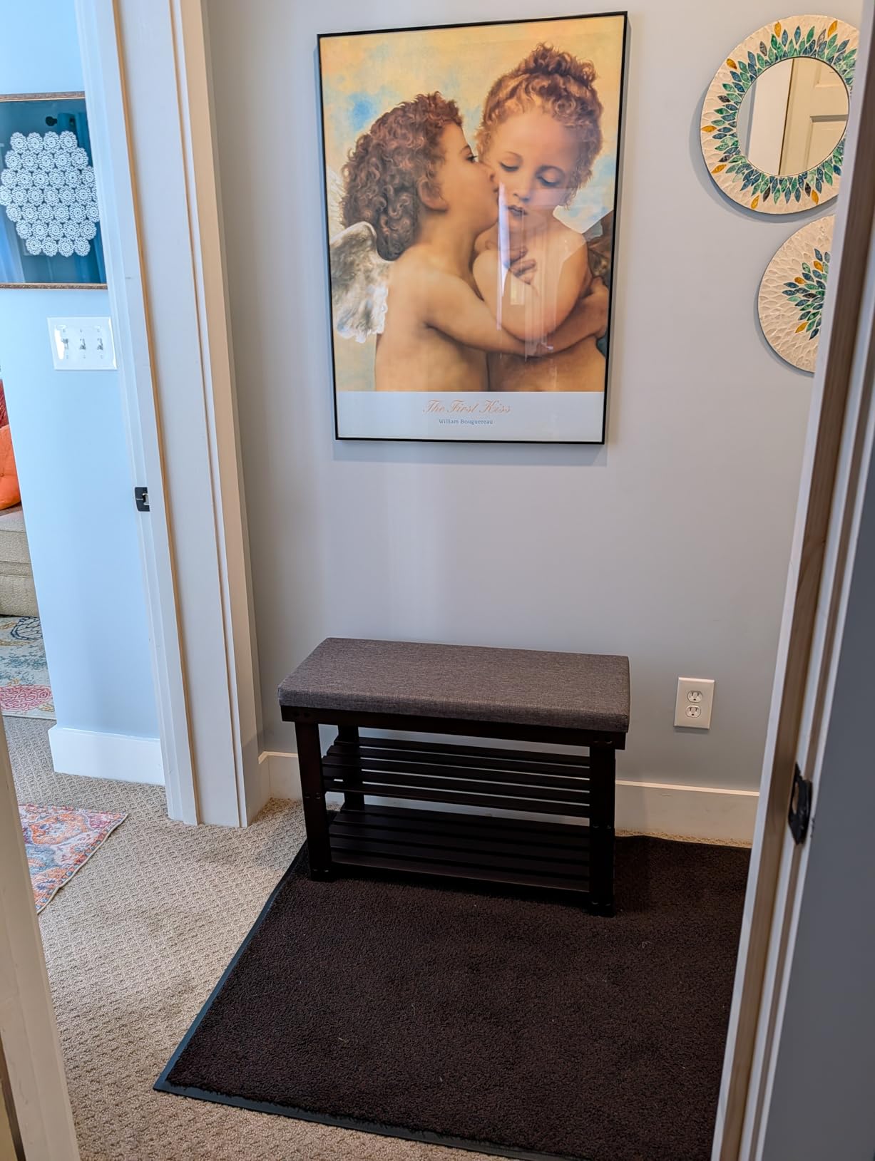 SONGMICS Bamboo Shoe Bench, 3-Tier Shoe Rack, 11.9 x 28.3 x 19.2 Inches customer photo 1