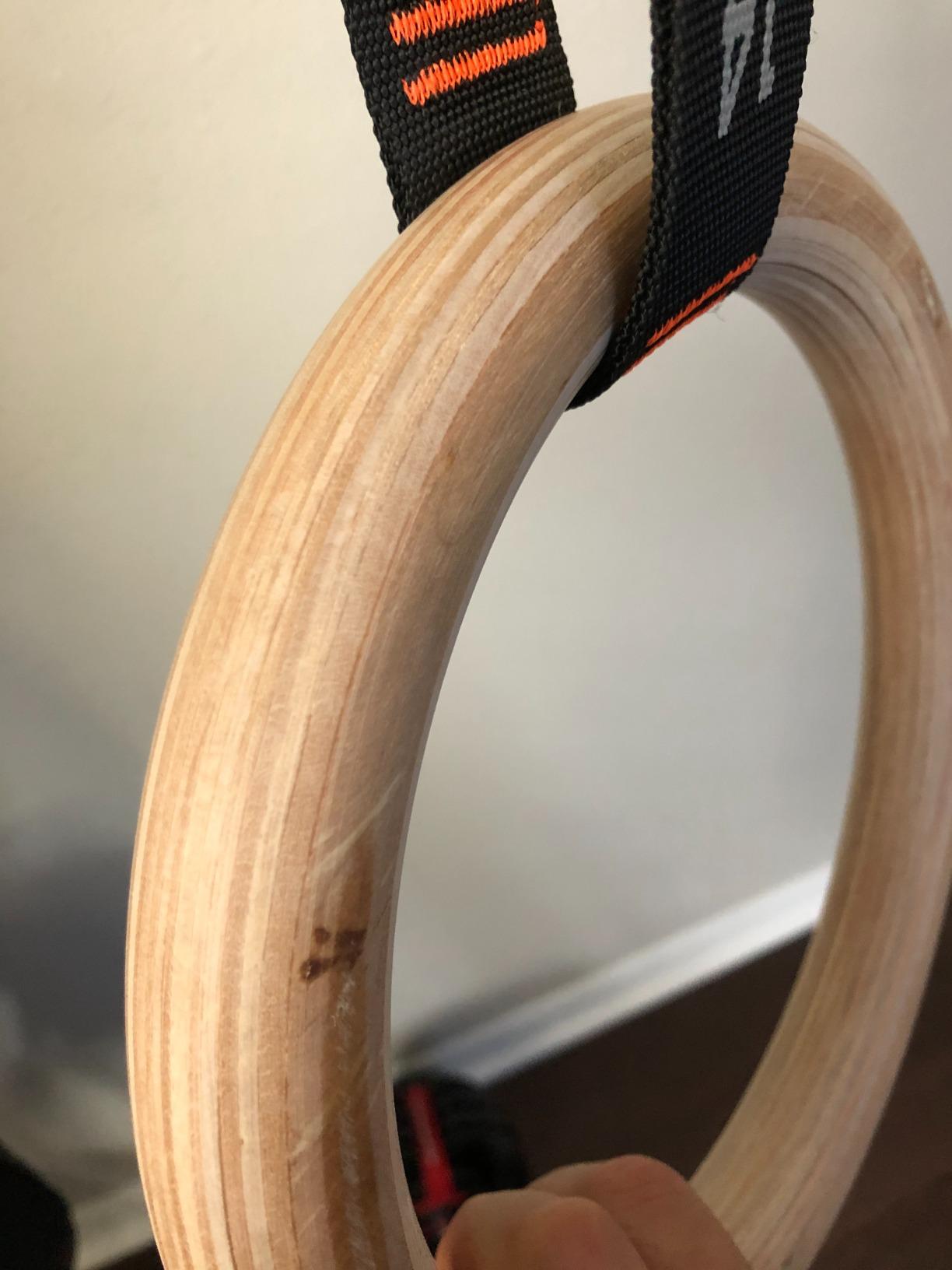 Vulken Wooden Gymnastic Rings with Adjustable Numbered Straps. 1.1'' Olympic Rings for Core Workout and Bodyweight Training. Home Gym Rings 1600lbs with Workout Handles customer photo 1