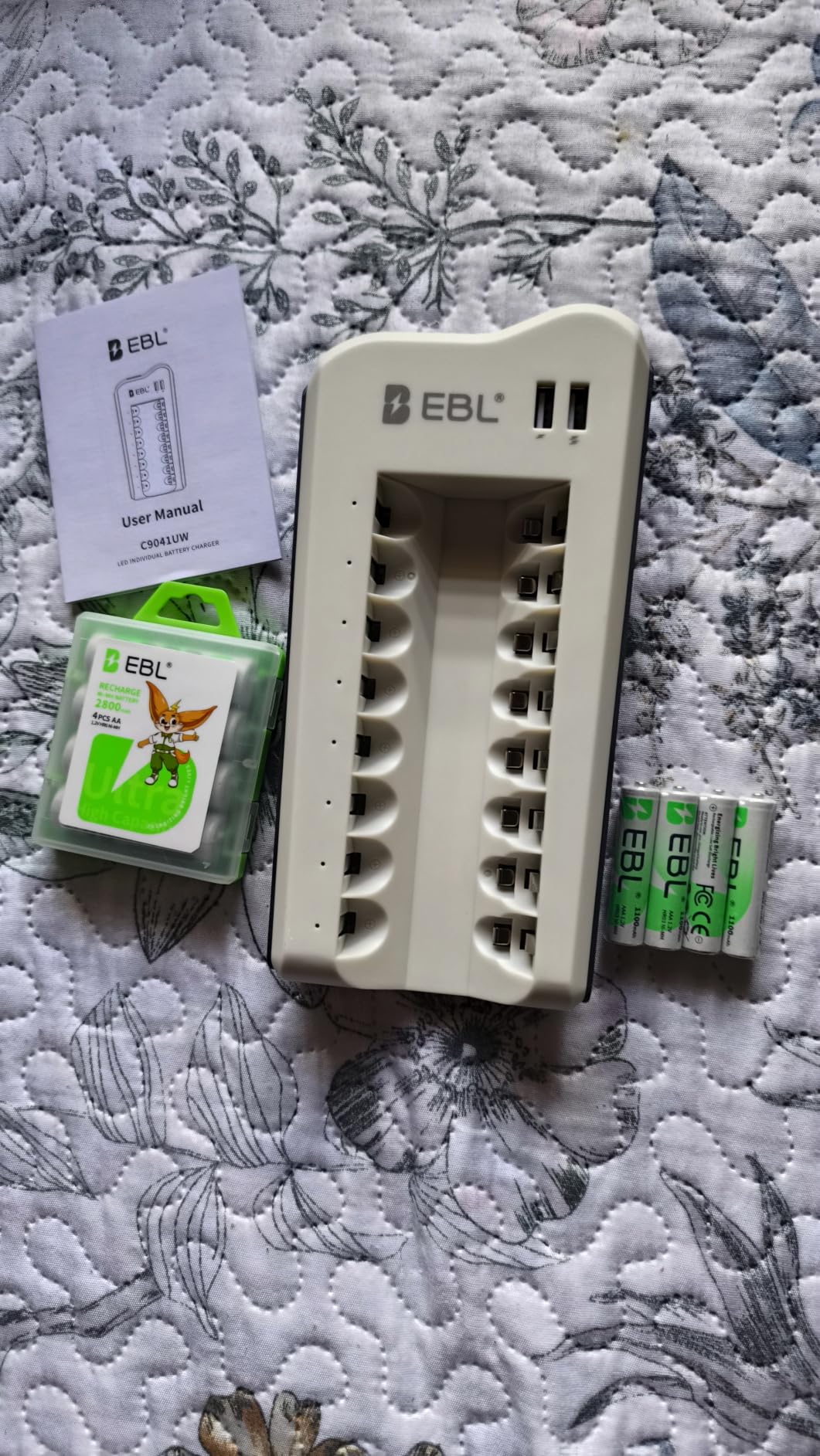 EBL AA AAA Battery Charger, 8 AA 2300mAh & 8 AAA 1100mAh NiMH, 2 USB Ports customer photo 1