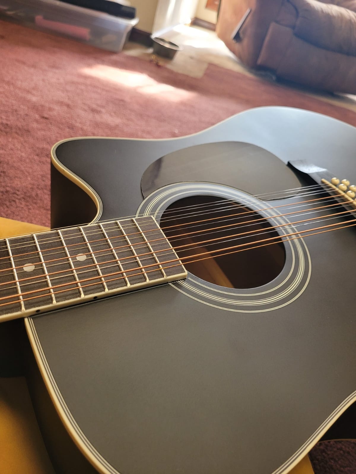 12 String Acoustic Guitar Cutaway,Adjustable Truss Rod Full Size Bundle with Gig Bag,Tuner,Strings,Strap, Picks, Black By Janerock customer photo 2