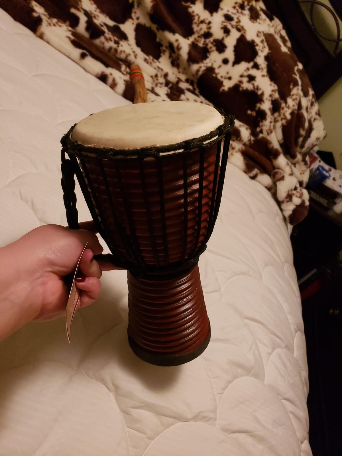 Drum Djembe is a Rope goat skin Covered Goblet African Drum Played by Hands West Africa style jembe for drums circle and more (7x15) customer photo 2