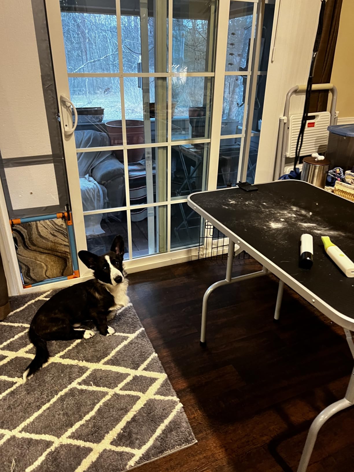 Yaheetech 46'' Dog Grooming Table for Large Medium Dogs at Home, Black | Portable Pet Grooming Table with Arm & Nooses, Foldable Design, Non-Slip Surface, Mesh Storage Tray, 264lbs Capacity customer photo 1