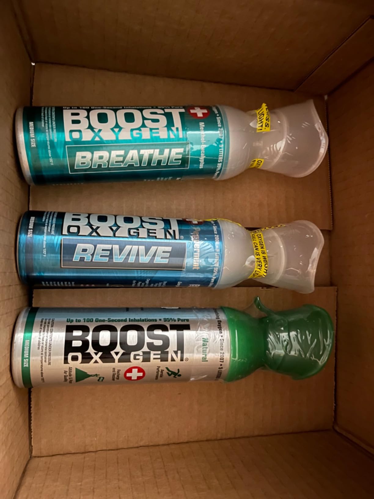 Boost Oxygen Medium Natural 5L Canister, 4 Pack | Balanced Combination of Portability & O2 Capacity - For Hikes, the Gym & Day Trips customer photo 1