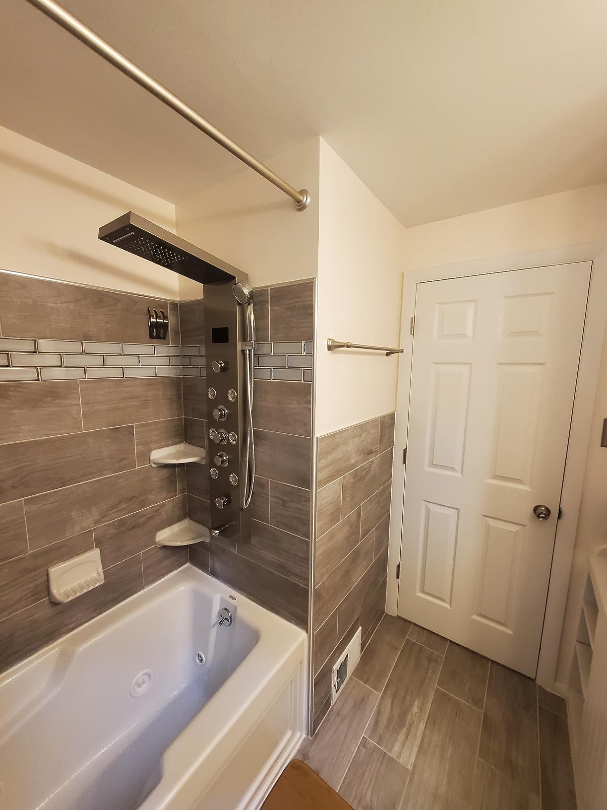 Contemporary Shower Panel Tower System Brushed Nickel customer photo 2