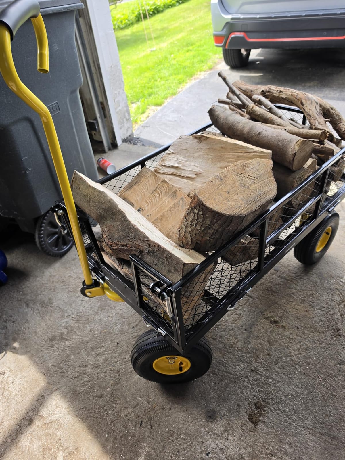 VIVOHOME Heavy Duty 880 Lbs 4.5 Cu Ft Mesh Steel Garden Cart Utility Wagon customer photo 2