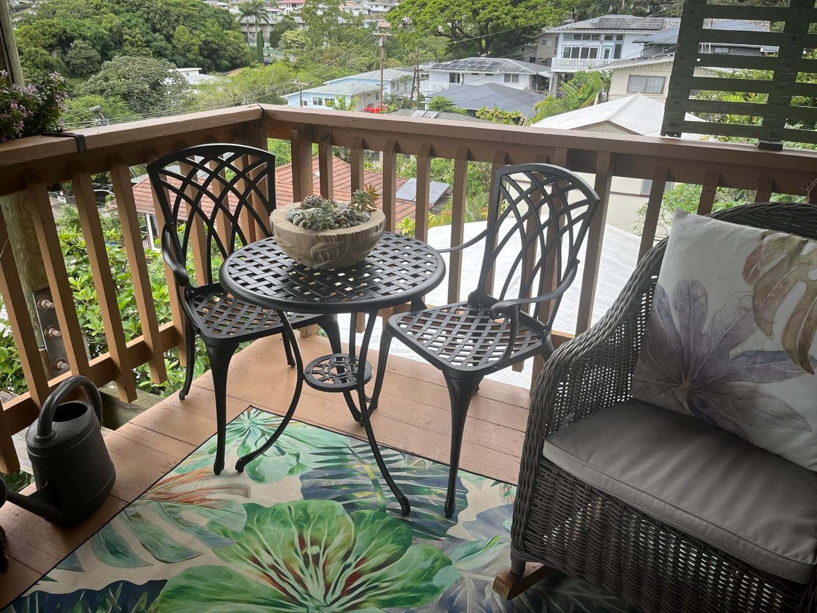 NUU GARDEN Patio Bistro Sets 3 Piece Cast Aluminum Bistro Table and Chairs Set with Umbrella Hole Bistro Set of 2 for Patio Backyard, Black customer photo 2