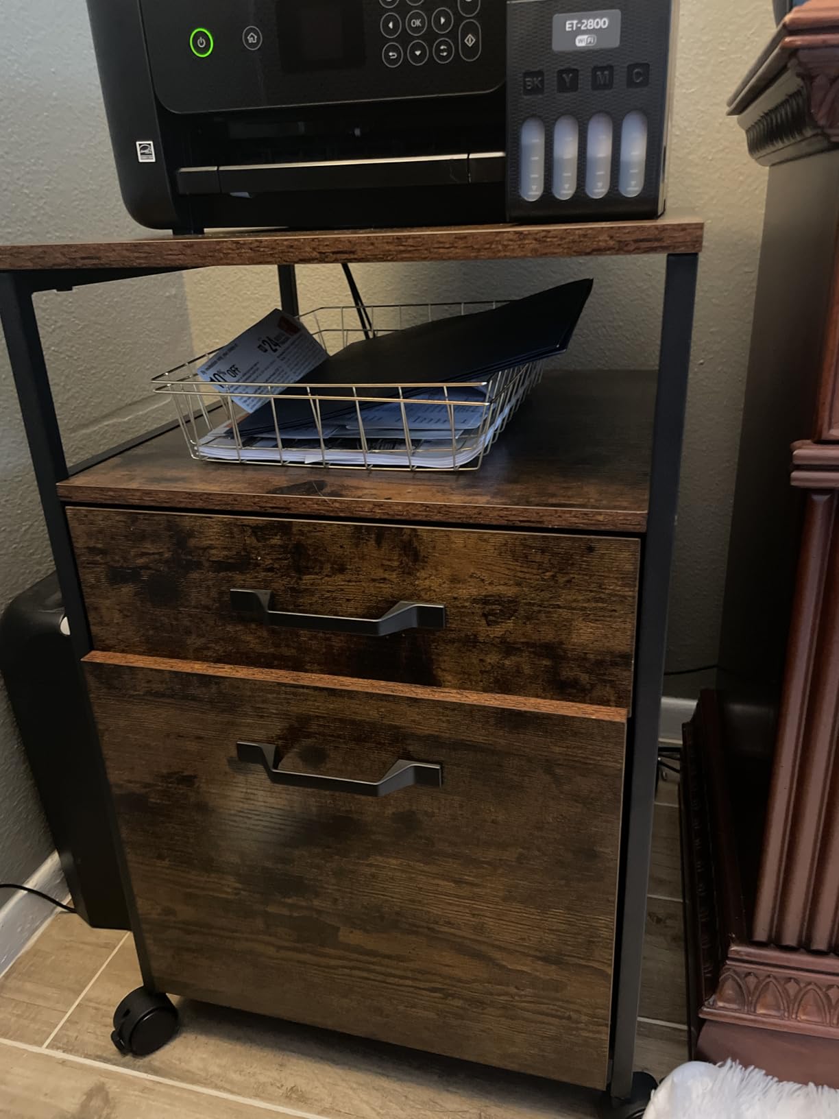 VASAGLE 2 Drawer File Cabinet, Rolling Printer Stand customer photo 1