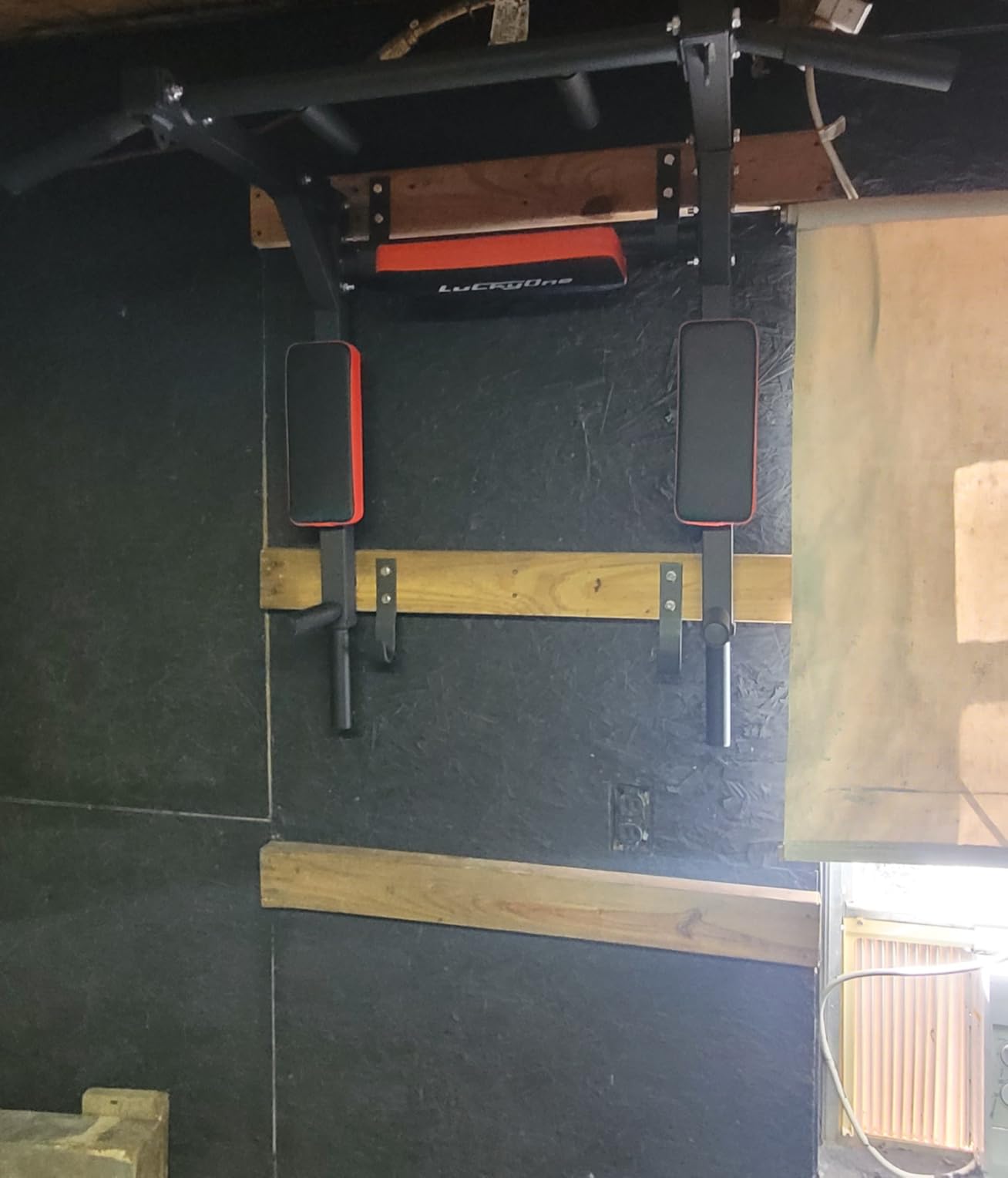 Multifunctional Wall Mounted Pull Up Bar, Chin Up Bar,Dip Station customer photo 1