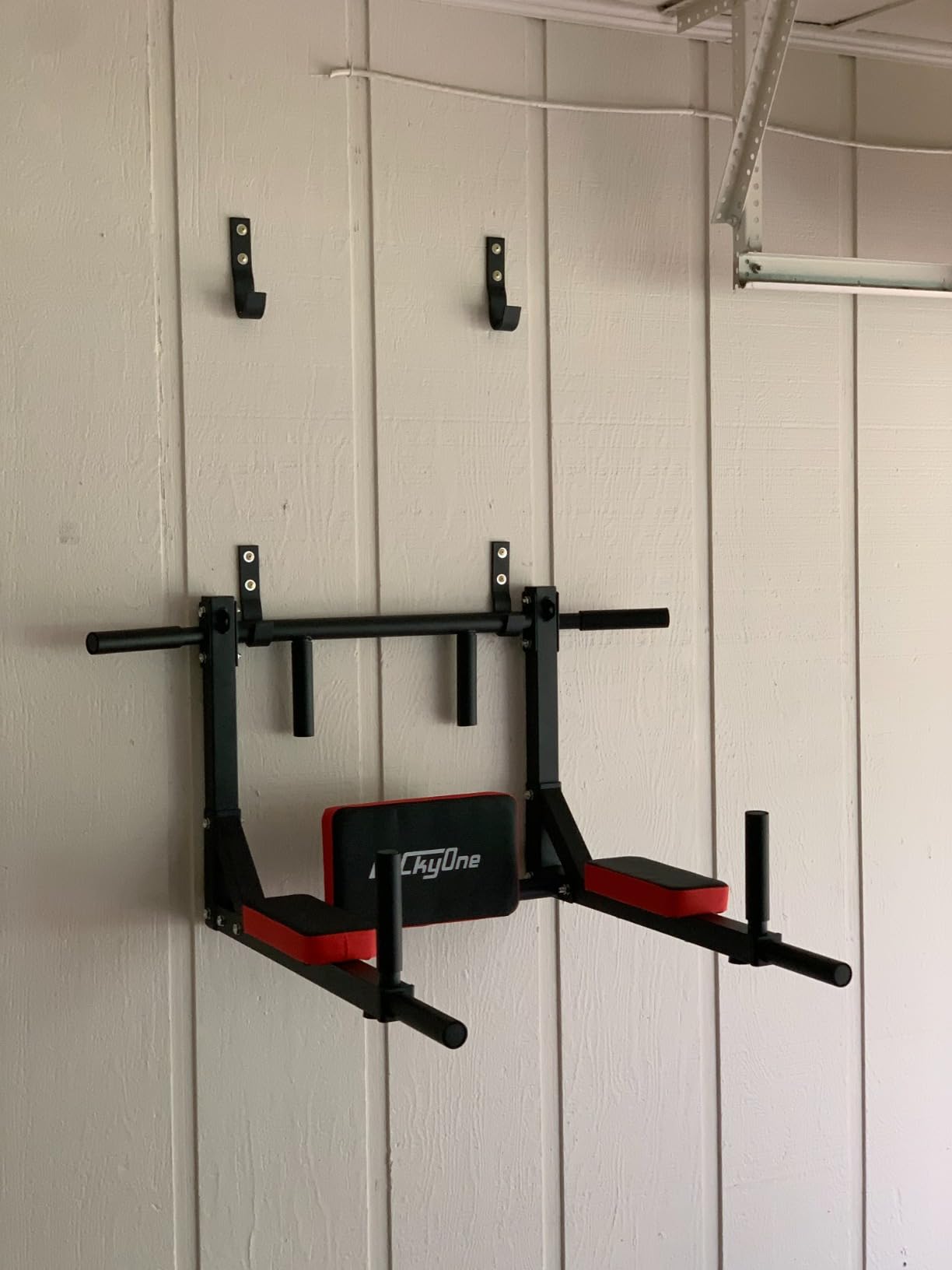 Multifunctional Wall Mounted Pull Up Bar, Chin Up Bar,Dip Station customer photo 2