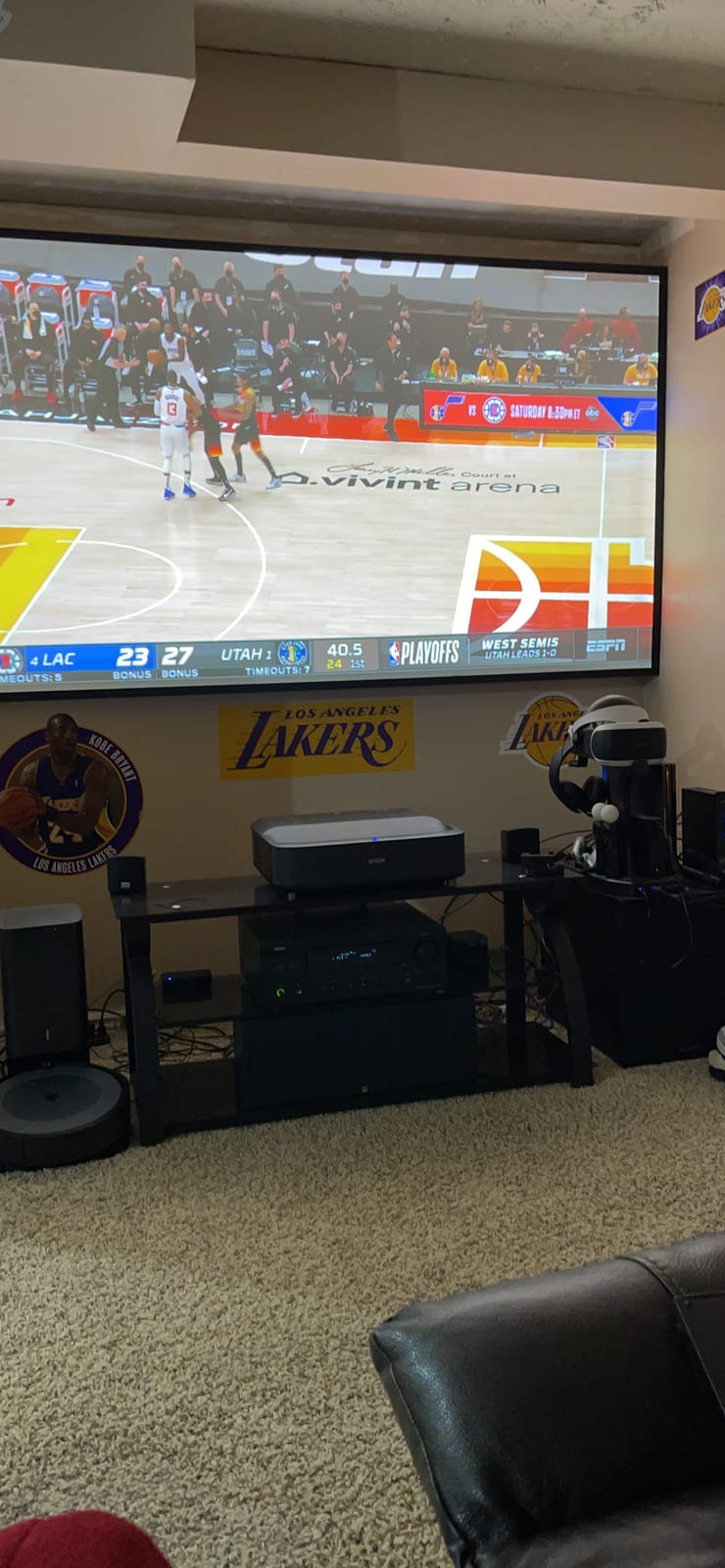Epson EpiqVision Ultra Short Throw LS300 3LCD Smart Laser Projector, 3600 Lumens Color & White Brightness, HDR, Android TV, Yamaha Speakers, Bluetooth, Sports, Gaming, Movies & Streaming - Black customer photo 2