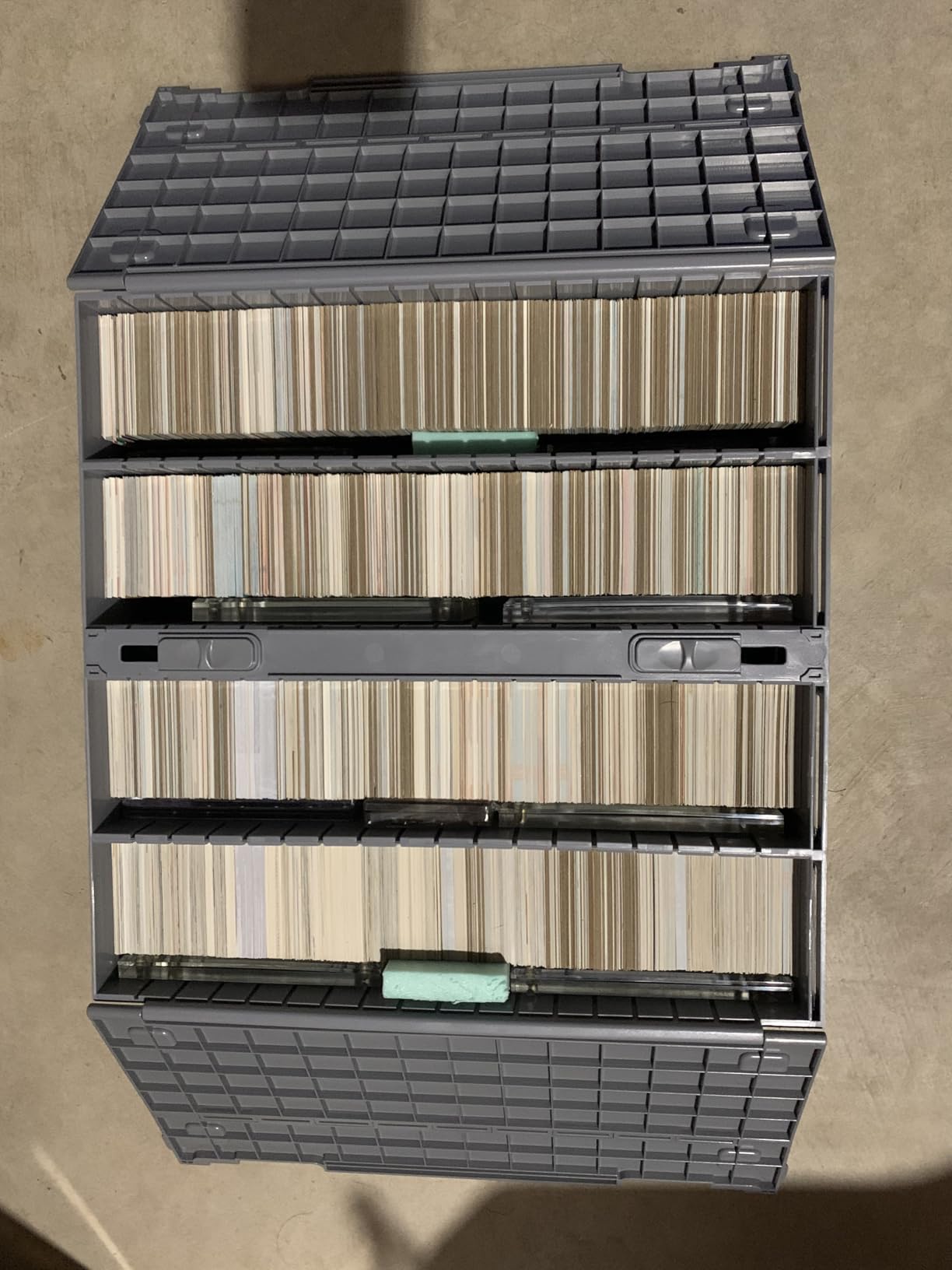 BCW Collectible Card Bin, Holds 3,200 Cards, Stackable, Grey, 4 Dividers customer photo 2