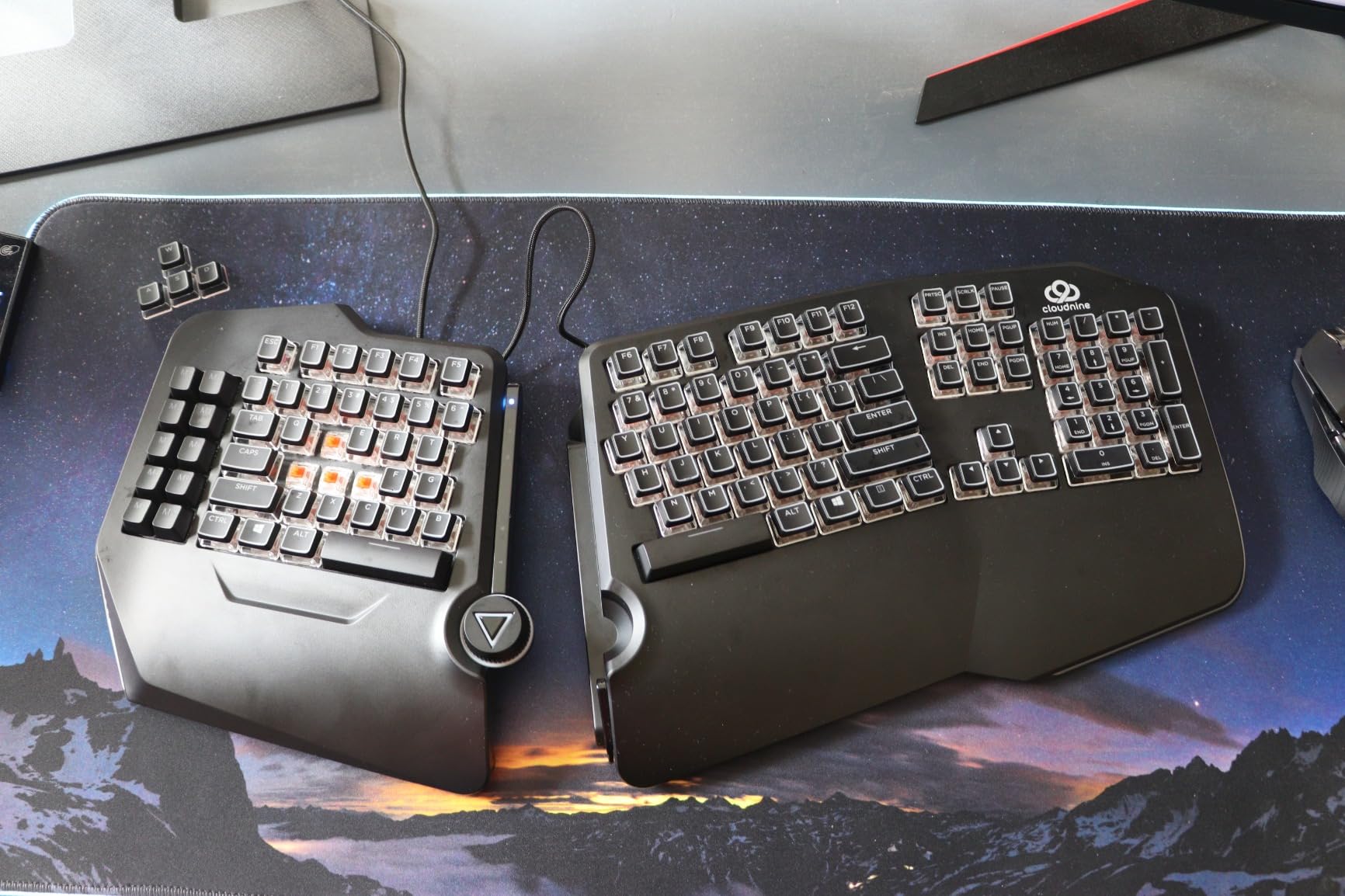 Cloud Nine C989 Ergonomic Mechanical Keyboard for PC - Kailh Linear Red Switches - RGB Light Up LED Backlit with USB - Ergo Split Key Board with Macro customer photo 1