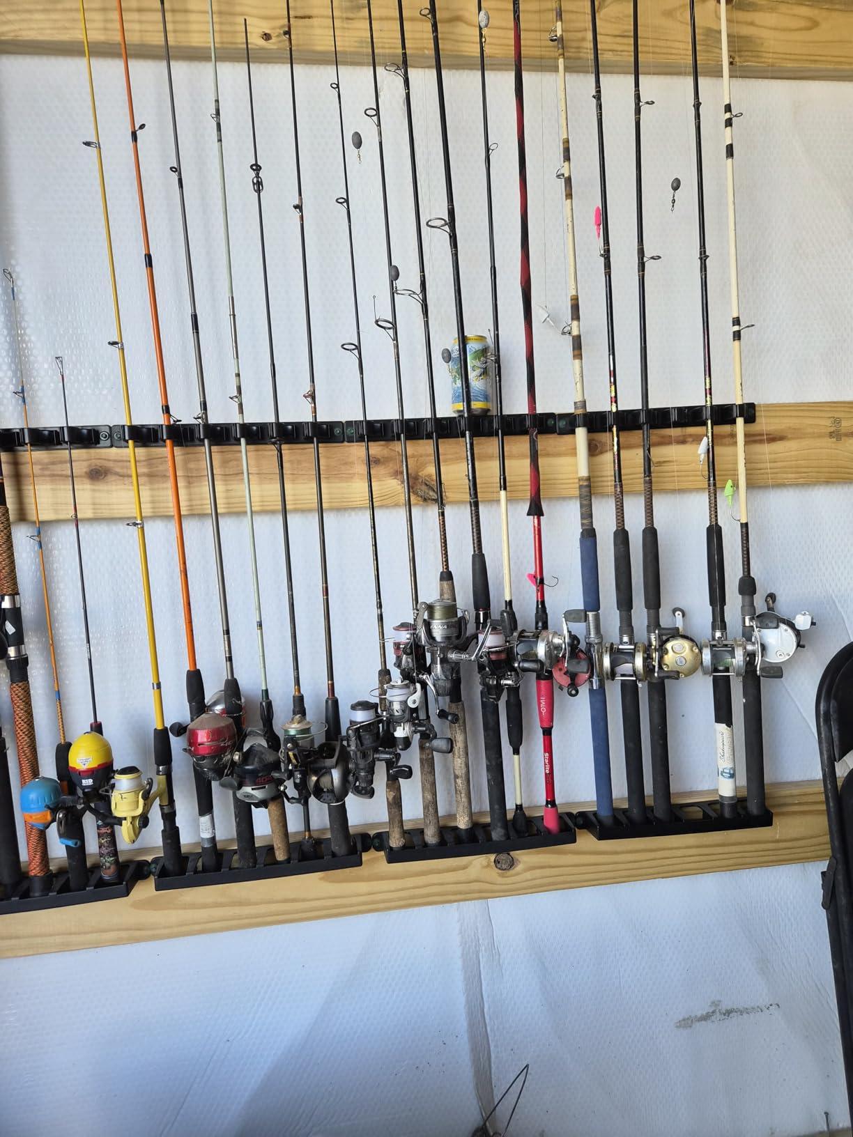 Wall Mount Fishing Rod Holder,Vertical Fishing Pole Storage Rack for Garage customer photo 1