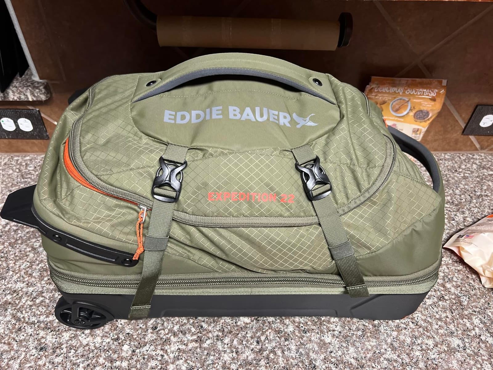 Eddie Bauer Expedition Rolling Duffel Bag with Wheels - Dark Thyme, 30