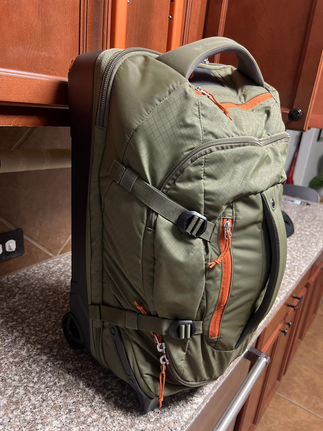 Eddie Bauer Expedition Rolling Duffel Bag with Wheels - Dark Thyme, 30