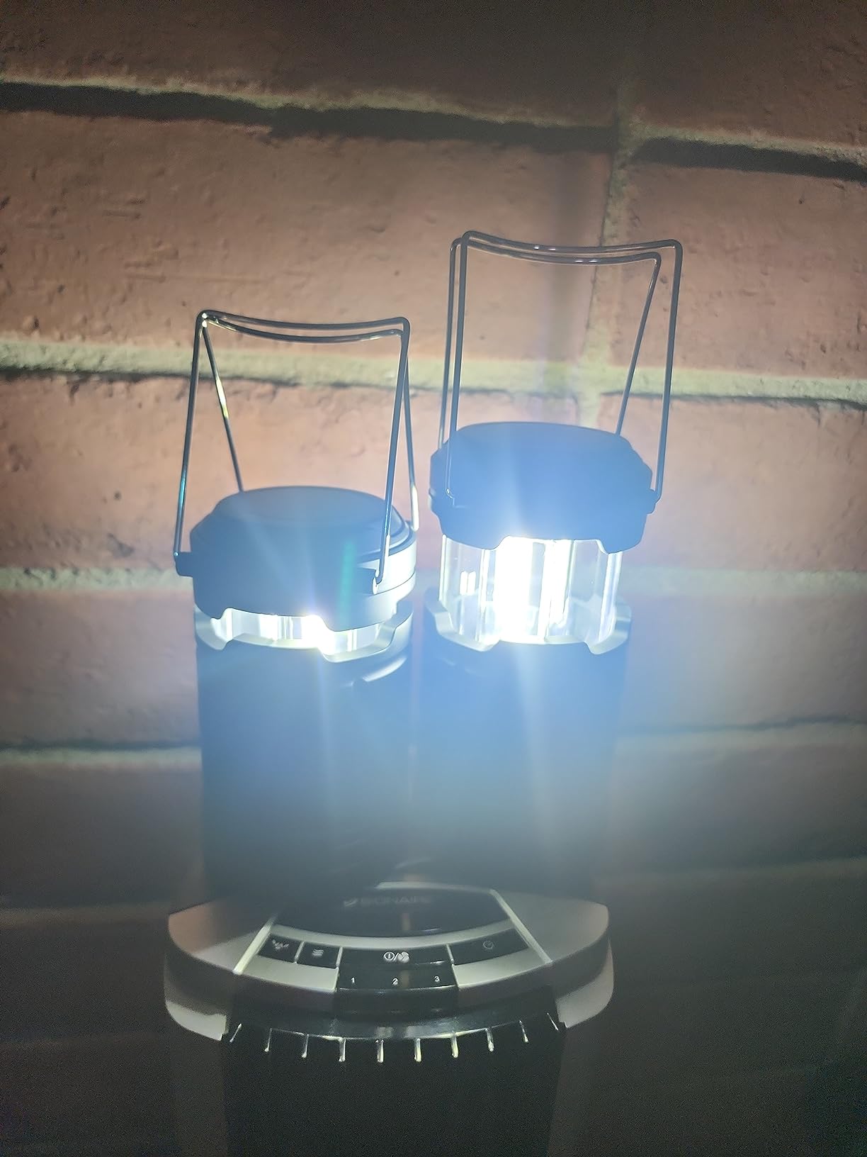 GearLight Camping Lantern - 2 Portable LED Battery Powered Lantern with Magnetic Base and Foldable Hook for Emergency Use or Campsites, Essential Hurricane Survival Kit with Batteries - Black customer photo 1