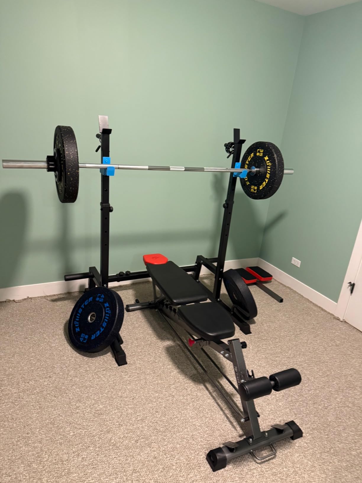 JX FITNESS Squat Rack 660lbs Adjustable Barbell Rack for Home Gym customer photo 1