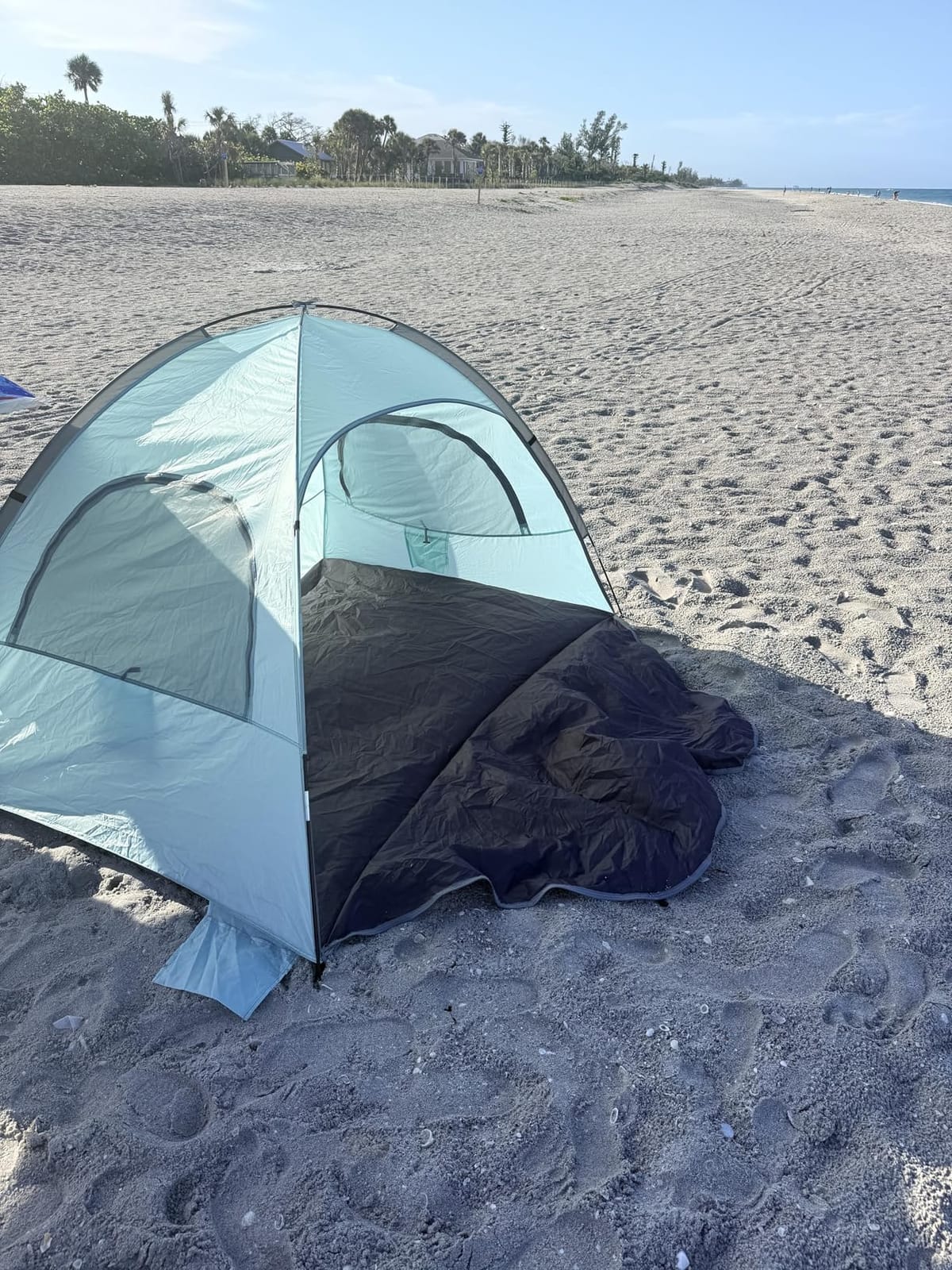 WhiteFang Beach Tent Anti-UV Portable Sun Shade Shelter for 3/4/6/8 Person, Extendable Floor with 3 Ventilating Mesh Windows Plus Carrying Bag, Stakes and Guy Lines customer photo 2