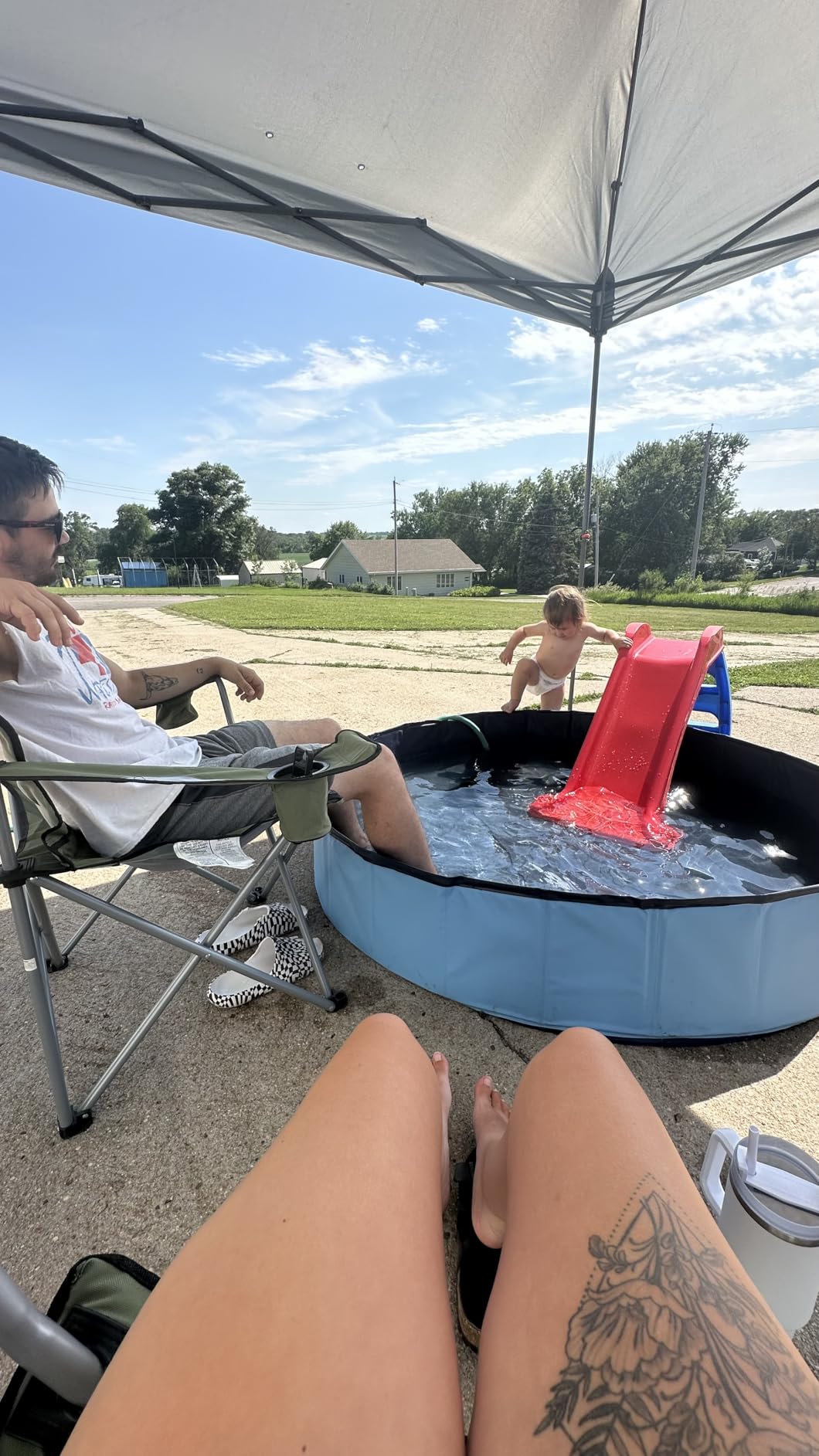 Jecoo Dog Pool for Large Dogs Kiddie Pool Hard Plastic Foldable Dog Bathing Tub Portable Outside Kids Swimming for Pets and Dogs Outdoor Backyard customer photo 2