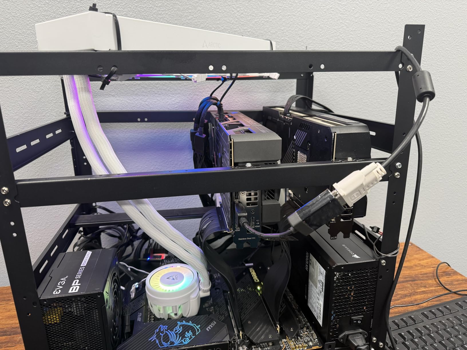 AAAwave 12GPU Mining Rig Frame - Sluice V2 Open Frame Case - Black customer photo 2