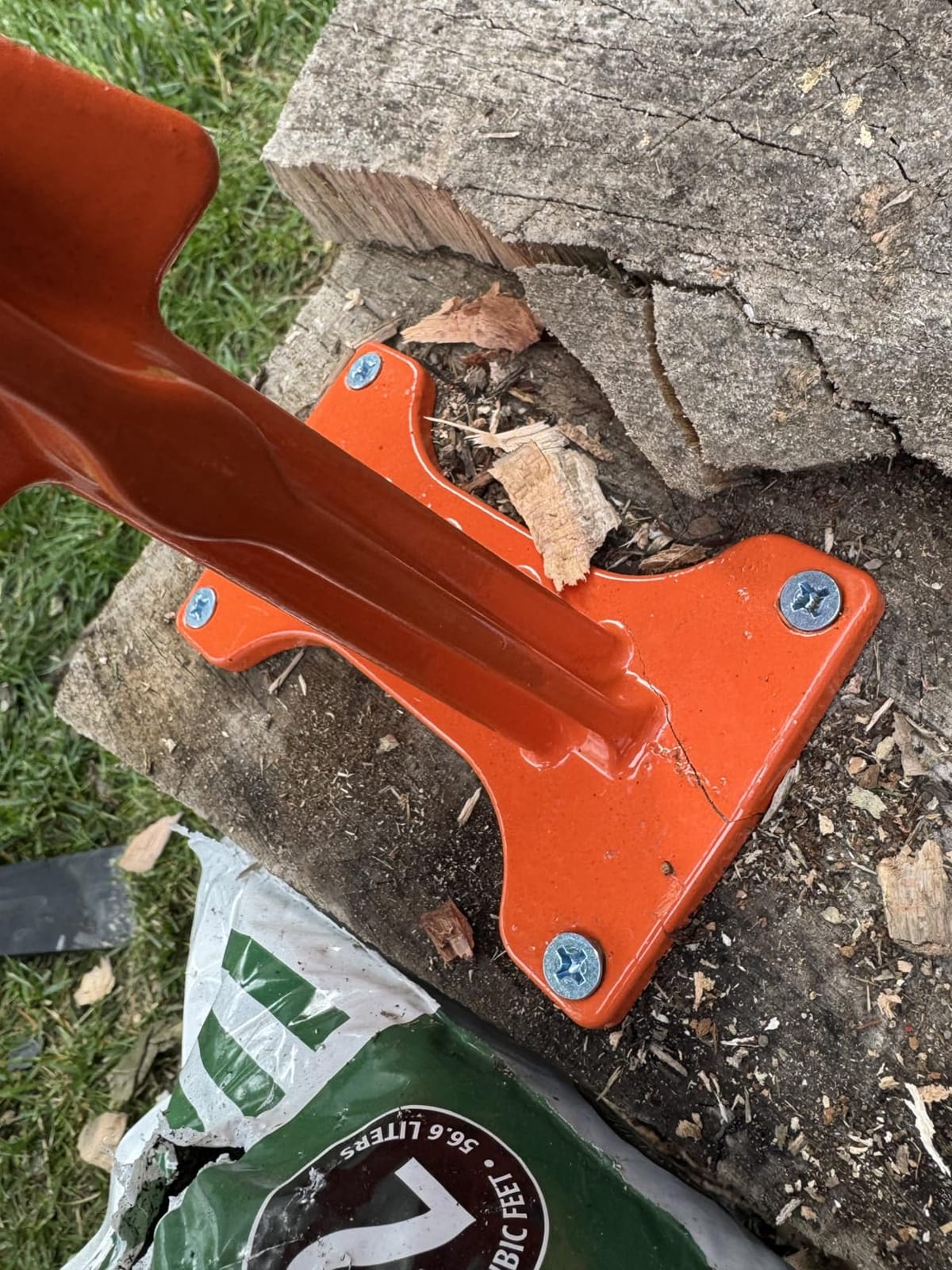 SPEED FORCE Firewood Kindling Log Wood Splitter - No Axe! Wedge Point Splits Firewood, 3 Inch Orange with Safety Cover customer photo 2