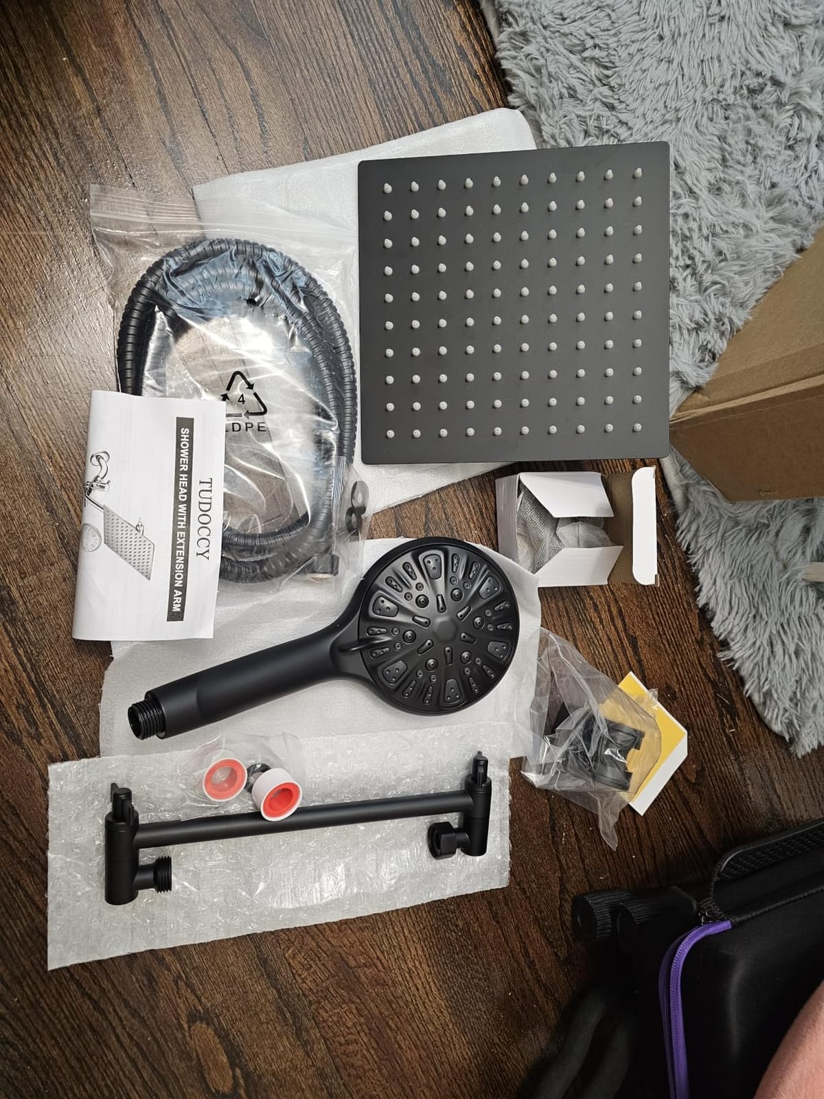 Shower Head, 8'' High Pressure Rainfall/Handheld Shower Combo, Matte Black customer photo 2