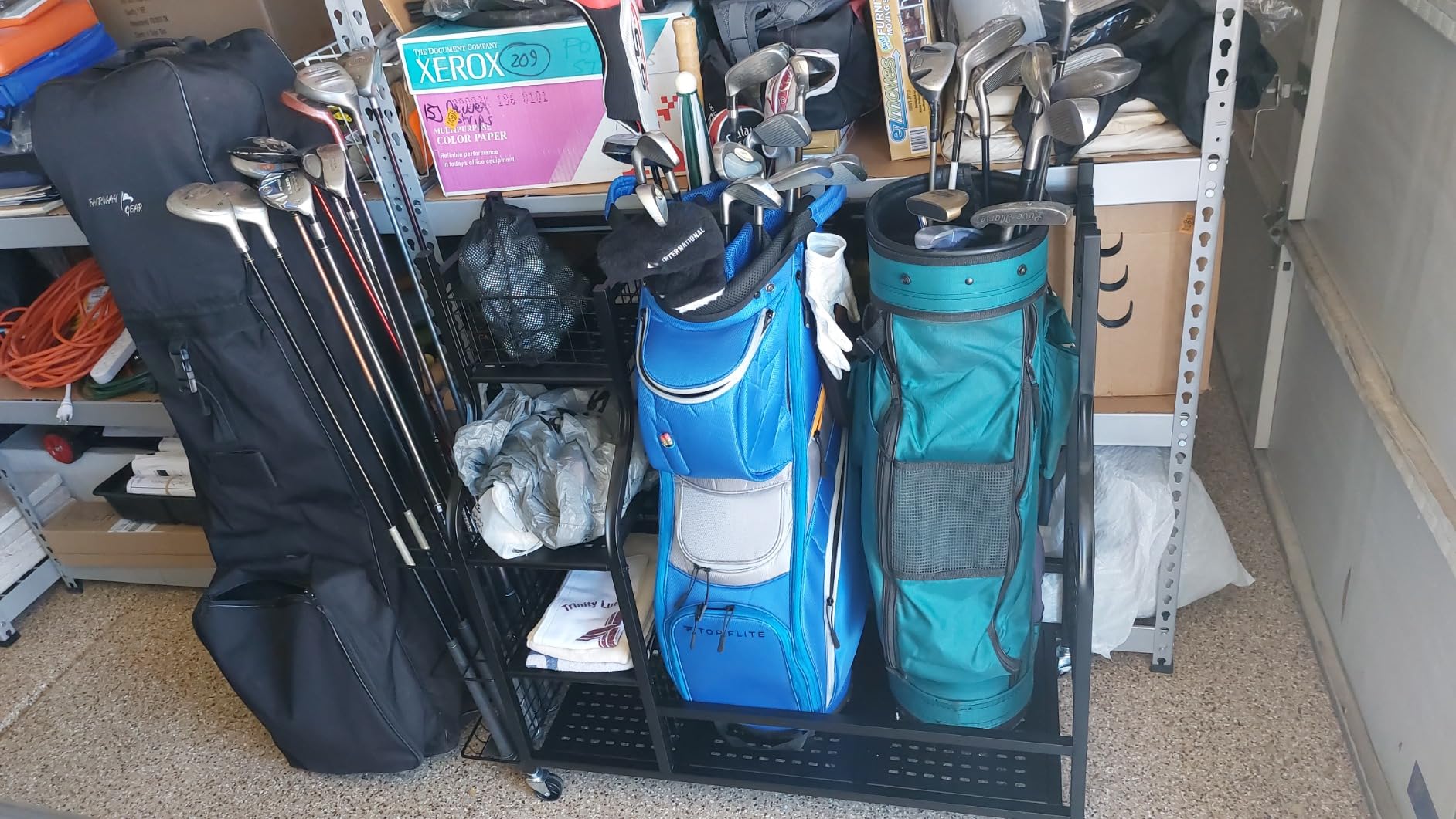 Mythinglogic Golf Bag Storage Organizer for Garage, Multiple Capacities customer photo 2