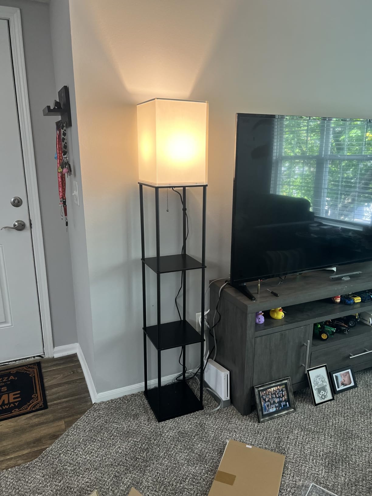 SUNMORY Floor Lamp with Shelves, Standing Lamps for Living Room, Black customer photo 1