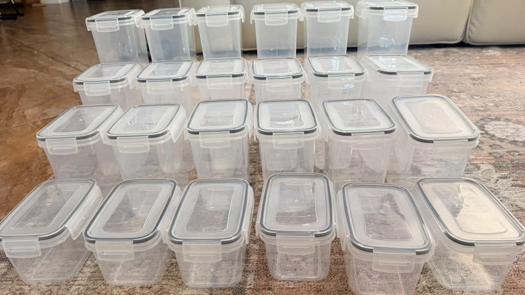 Vtopmart Airtight Food Storage Containers with Lids, 24 pcs, Black | For Cereal Pasta Snack Flour Sugar, BPA Free, Airtight Seal, Multiple Sizes, Dishwasher Safe (Not Lids), Includes 24 Labels customer photo 1