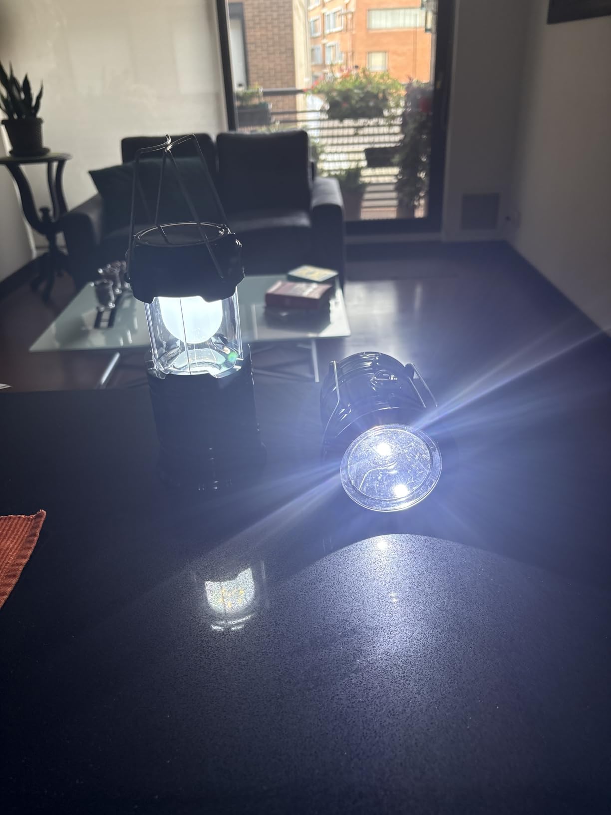 Collapsible Portable LED Camping Lantern XTAUTO Lightweight Waterproof Solar USB Rechargeable LED Flashlight Survival Kits for Indoor Outdoor Home Emergency Light Power Outages Hiking Hurricane 4-Pack customer photo 1