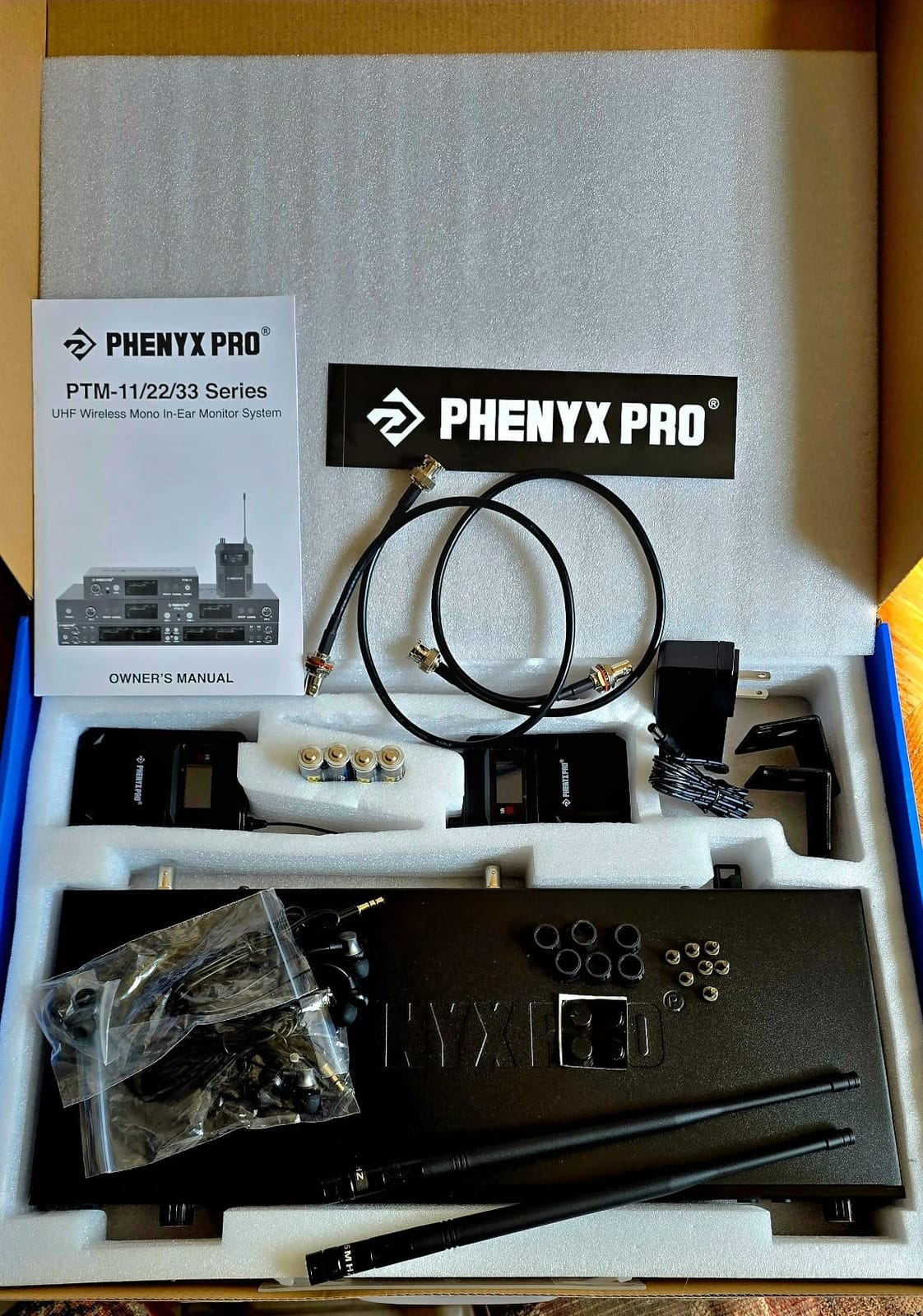 Phenyx Pro UHF Mono Dual Wireless in-Ear Monitor System, Metal Wireless IEM System, Sturdy Bodypack Receiver, 2x50 Frequencies, Separate Outputs,164ft Operation, Suitable for Band and Studio (PTM-22) customer photo 2