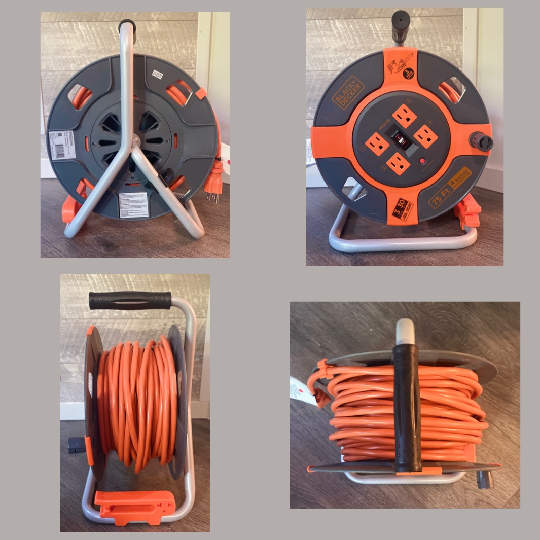 BLACK+DECKER 50 Ft. Retractable Extension Cord Reel, 4 Outlets, 14 AWG SJTW cable, easy handle rewind, multi-plug design, heavy-duty build customer photo 2