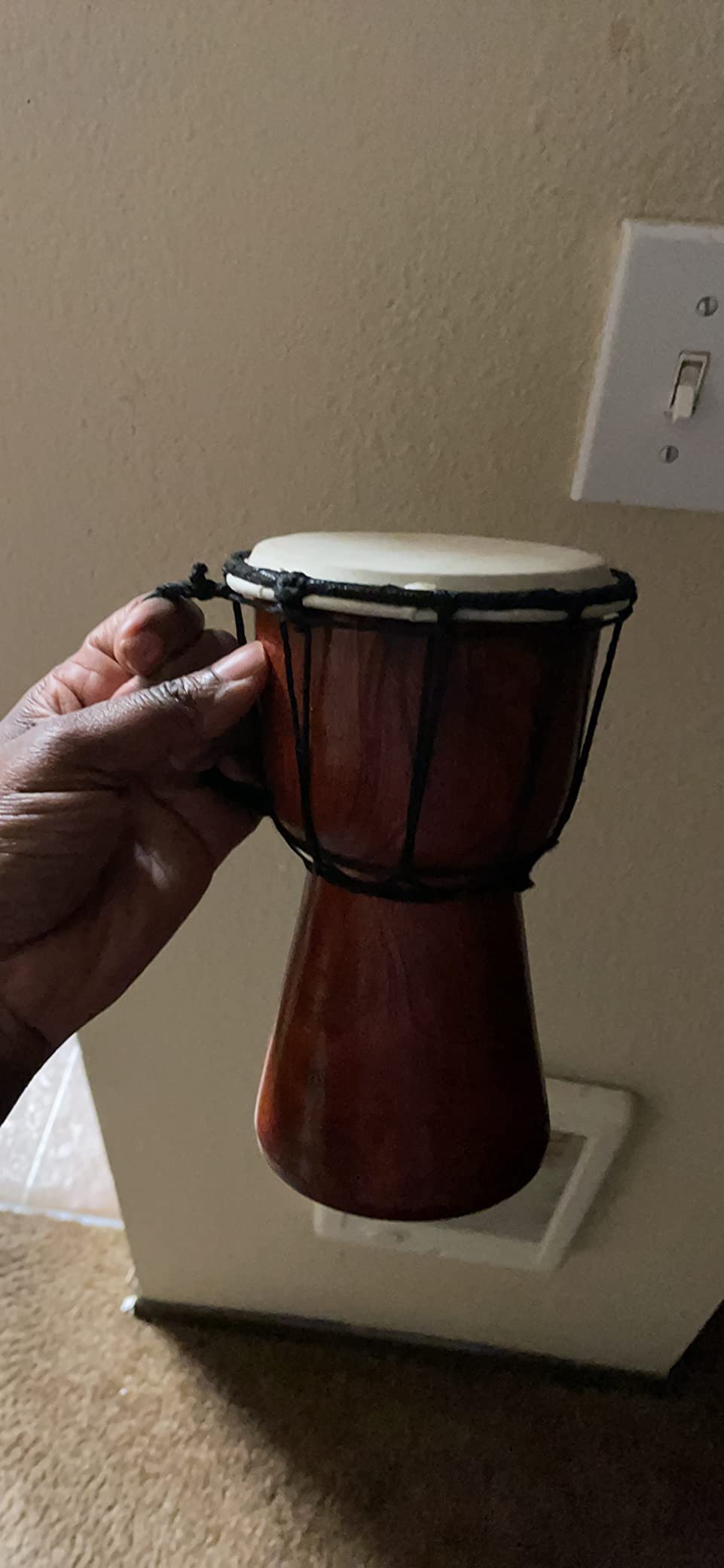 ArtCreativity 16 Inch Wooden Djembe Drum Set with Sticks, Rustic Brown Wood African Drum Design, Fun Musical Instrument for Kids and Adults, Great Gift Idea customer photo 2